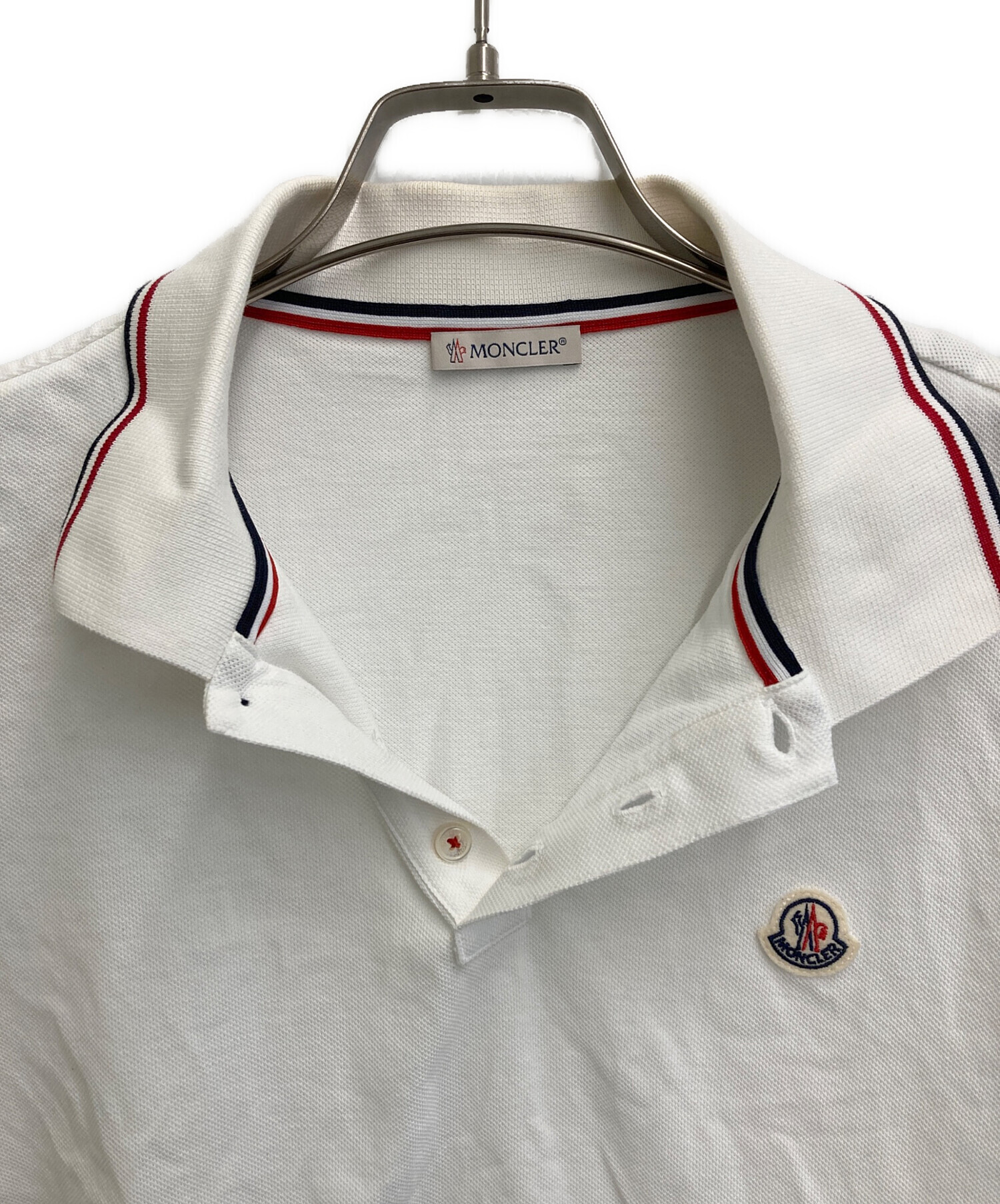 中古・古着通販】MONCLER (モンクレール) ポロシャツ ホワイト サイズ