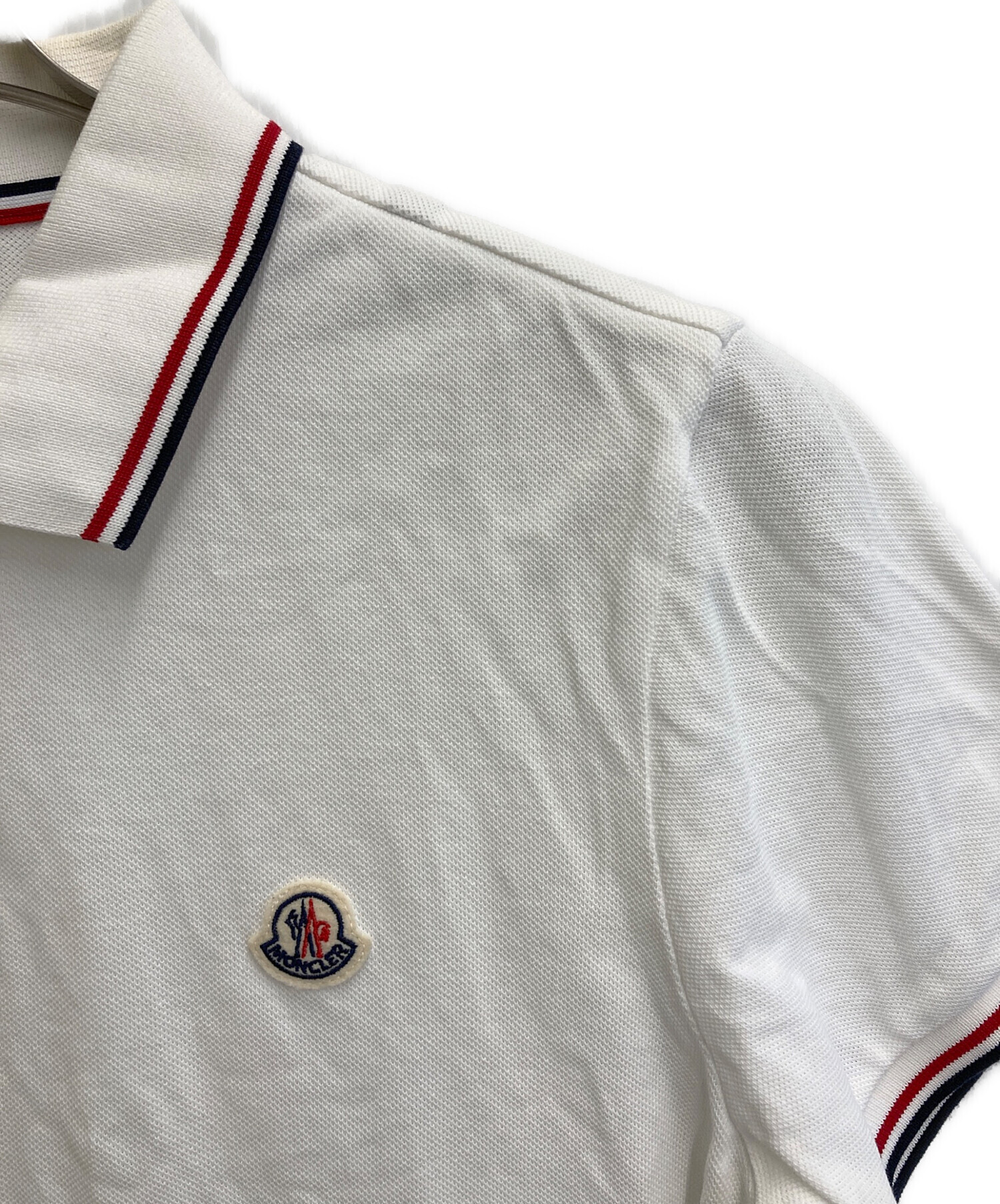中古・古着通販】MONCLER (モンクレール) ポロシャツ ホワイト サイズ