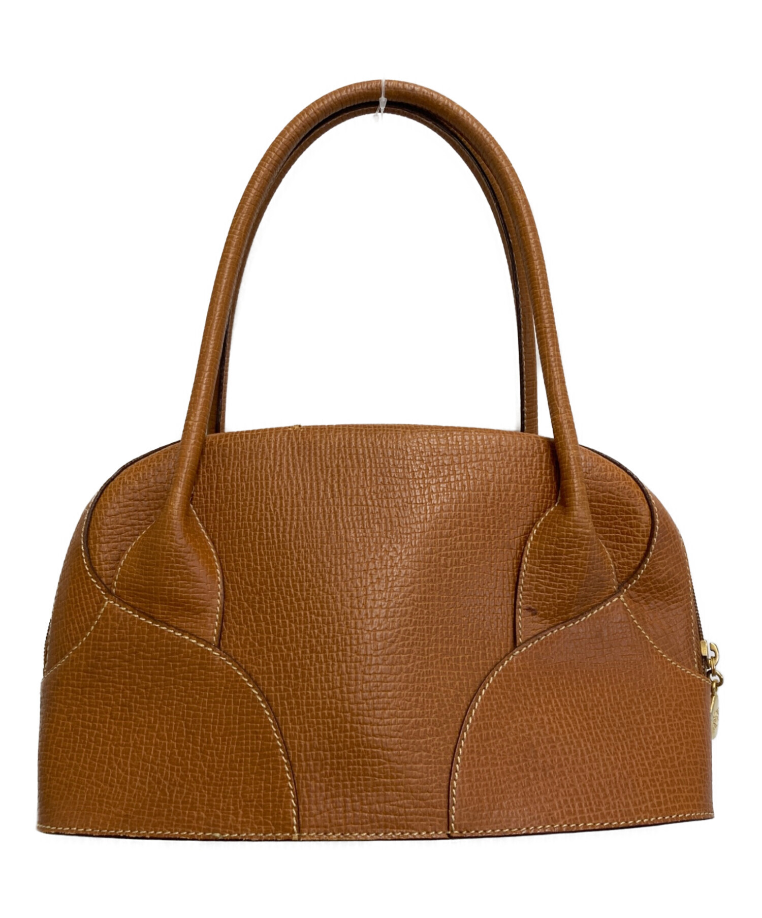 中古・古着通販】LOEWE (ロエベ) レザーハンドバッグ ブラウン