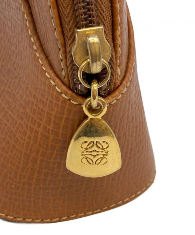 中古・古着通販】LOEWE (ロエベ) レザーハンドバッグ ブラウン