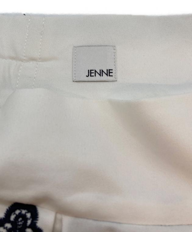 中古・古着通販】JENNE (ジェンヌ) 総刺繍BOXタックスカート ホワイト