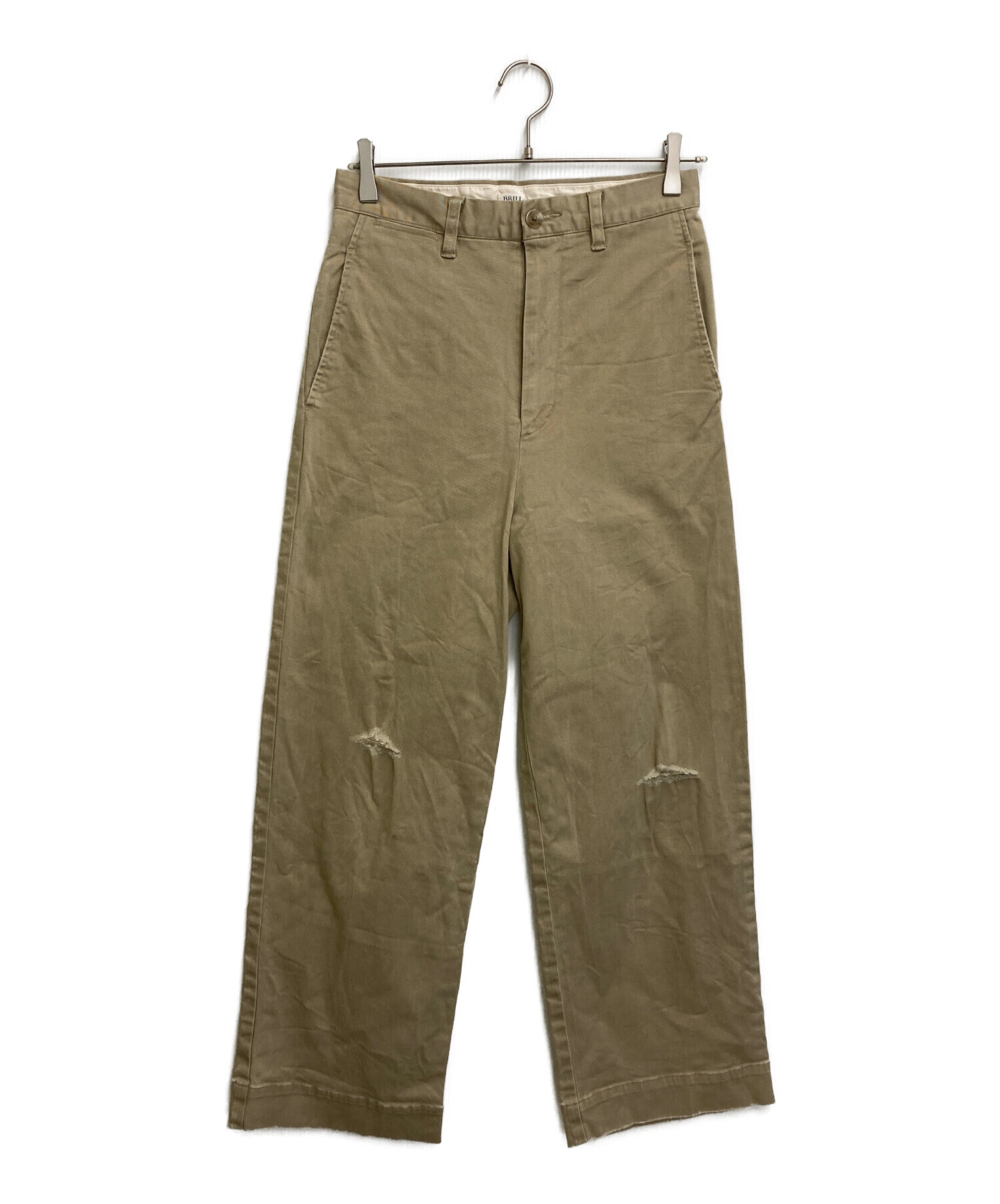 中古・古着通販】BRILL (ブリル) ダメージ加工ワイドパンツ ベージュ