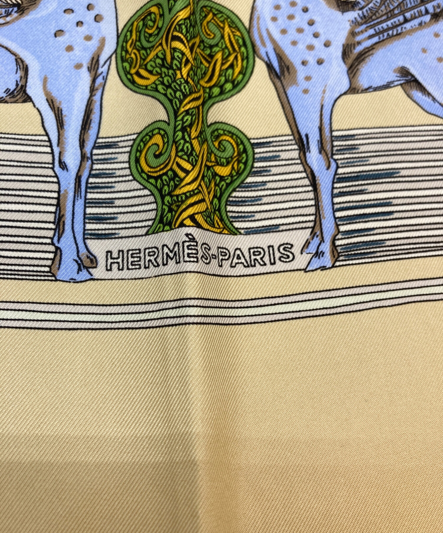 中古・古着通販】HERMES (エルメス) カレ90 シルクスカーフ ベージュ