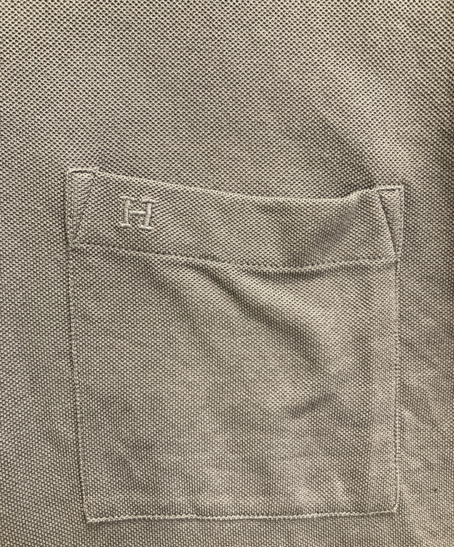 中古・古着通販】HERMES (エルメス) H刺繍ポケット付ポロシャツ グレー