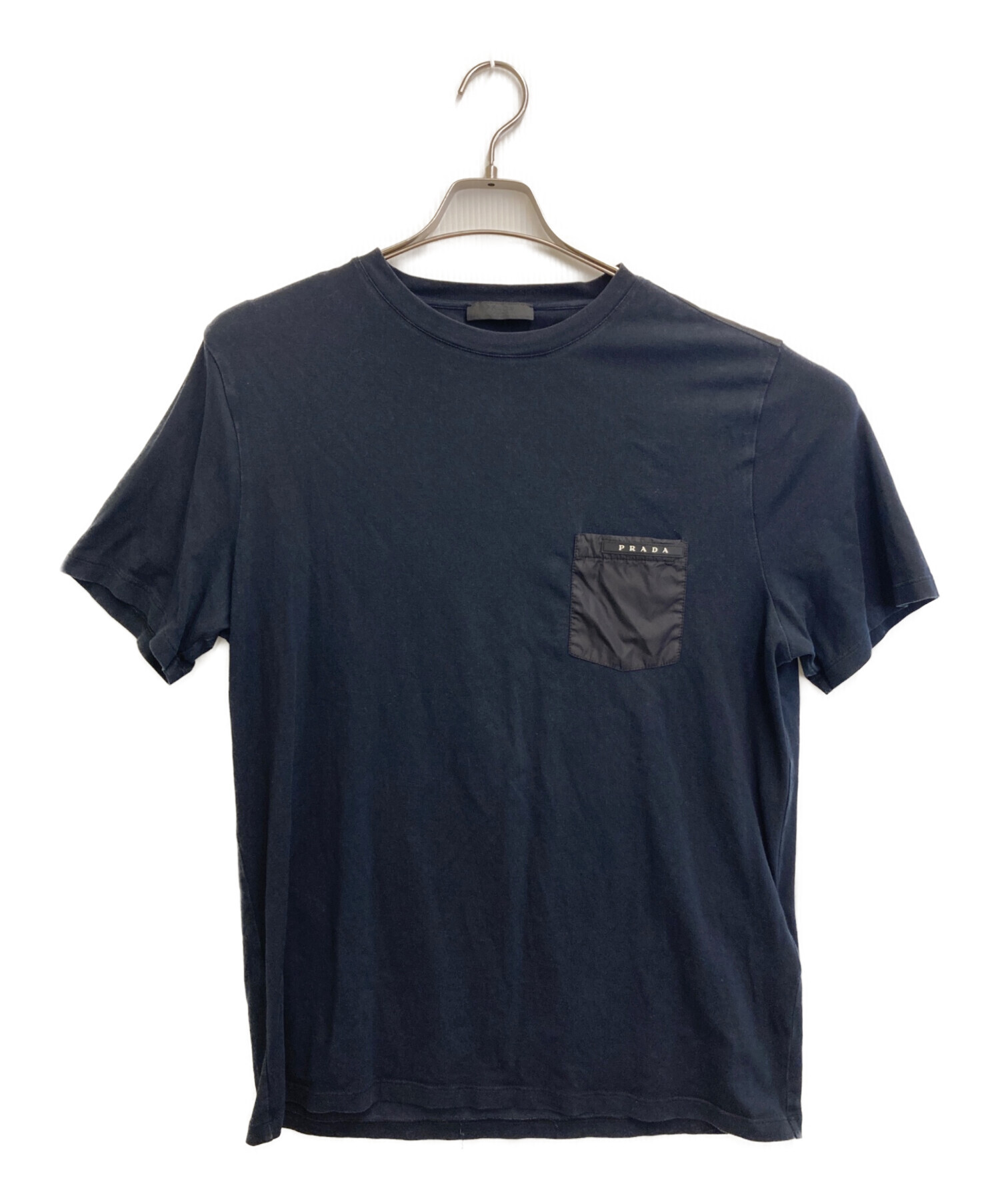 中古・古着通販】PRADA (プラダ) ラバーロゴポケットTシャツ ブラック