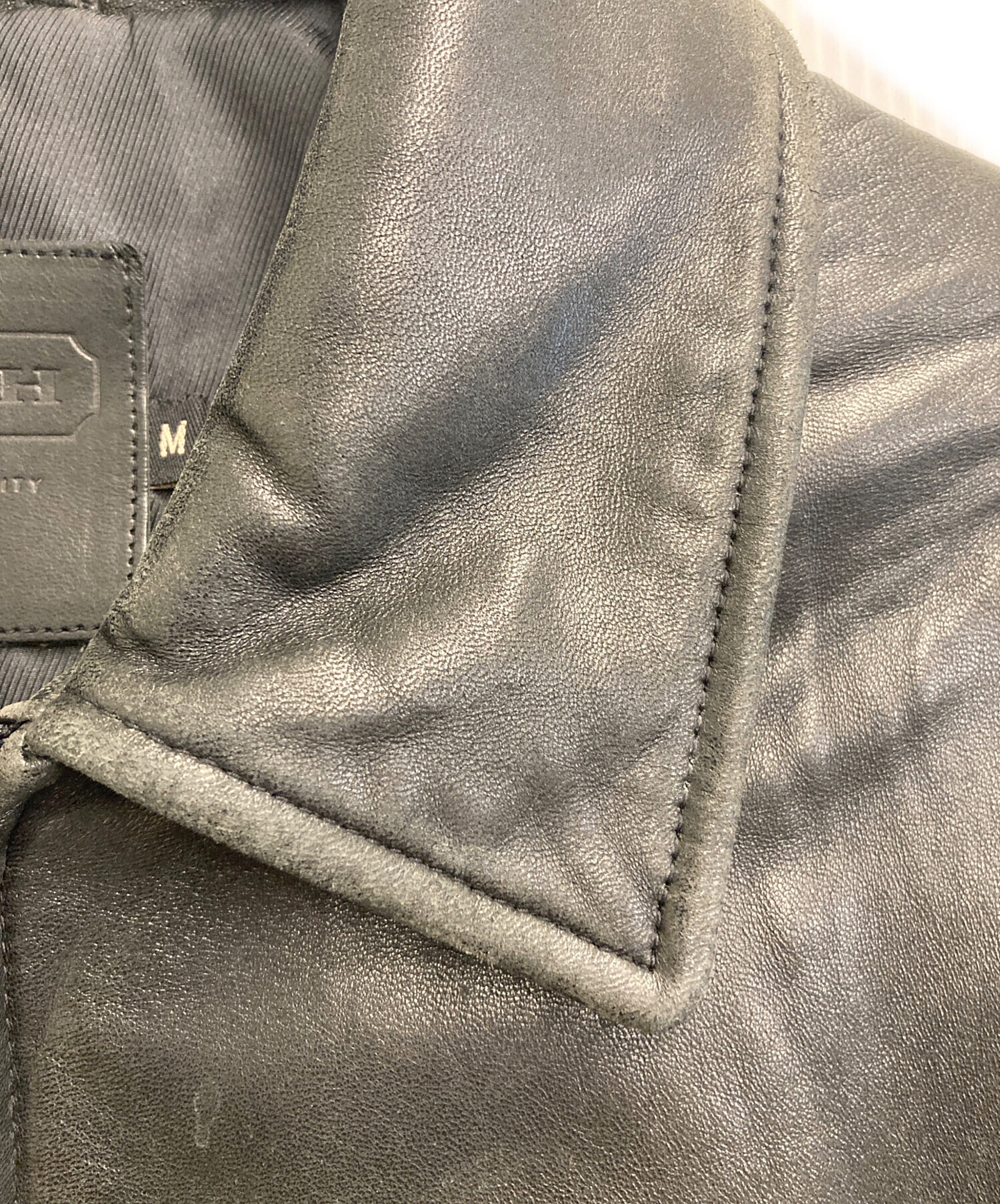 中古・古着通販】COACH (コーチ) シングルレザージャケット ブラック