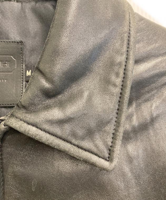 中古・古着通販】COACH (コーチ) シングルレザージャケット ブラック