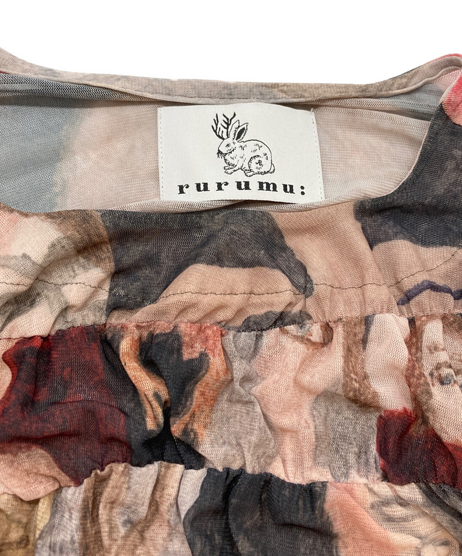 rurumu: smoke シャーリングトップス 中古・古着通販】rurumu: (ルルムウ) smoke shirring tops ピンク
