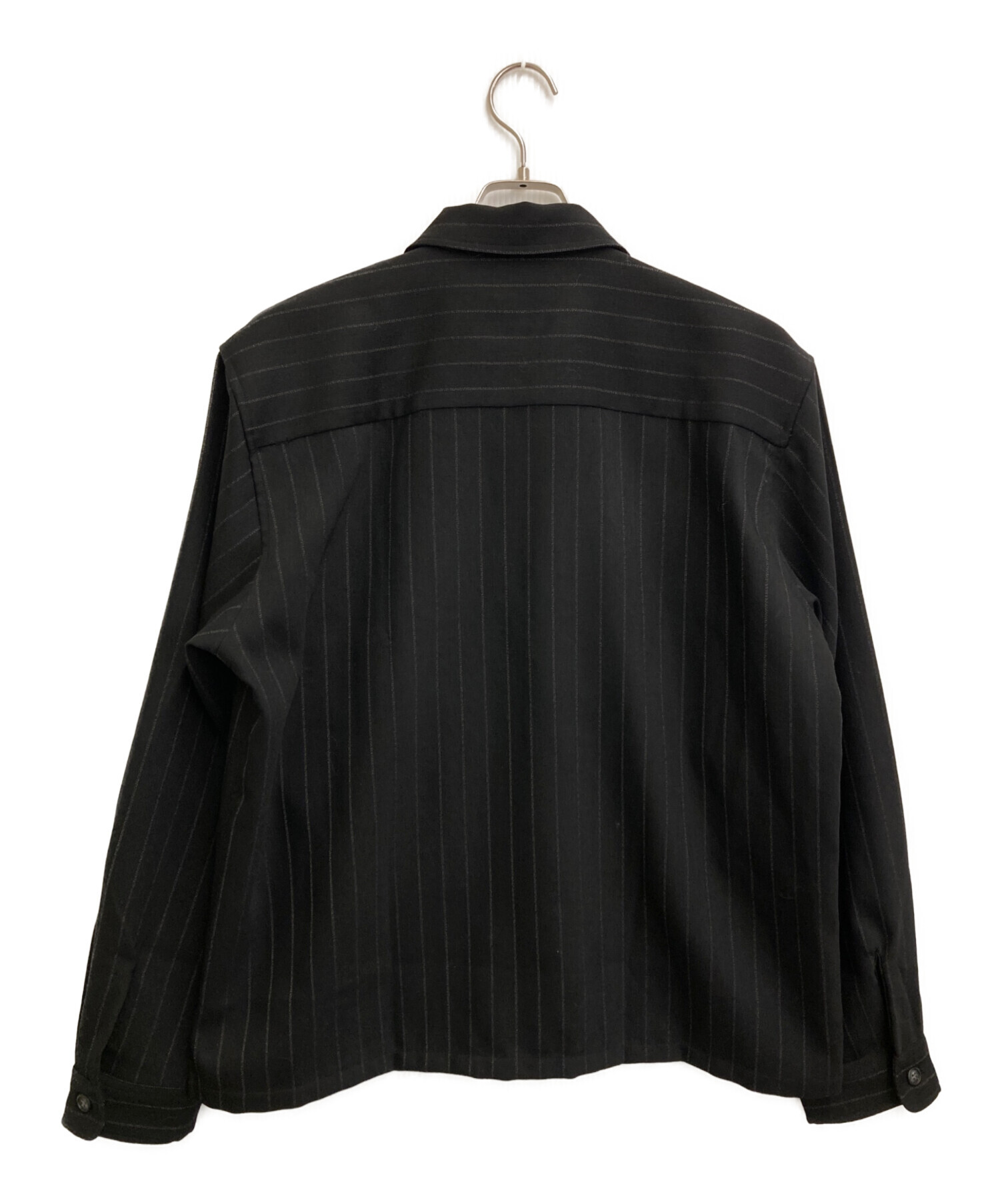 JieDa(ジエダ) /TWEED ZIP SHIRT (BLACK) 中古・古着通販】Jieda (ジエダ) WOOL STRIPE ZIP SHIRT ブラック