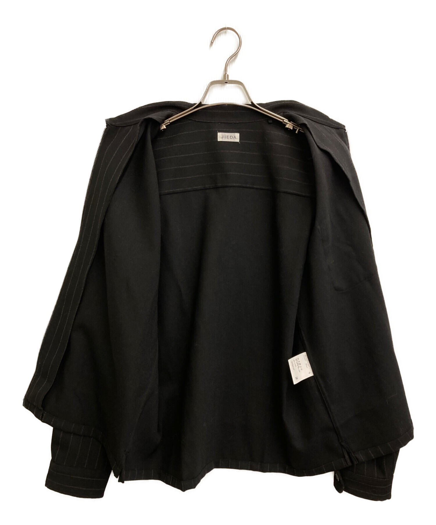 JieDa(ジエダ) /TWEED ZIP SHIRT (BLACK) 中古・古着通販】Jieda (ジエダ) WOOL STRIPE ZIP SHIRT ブラック