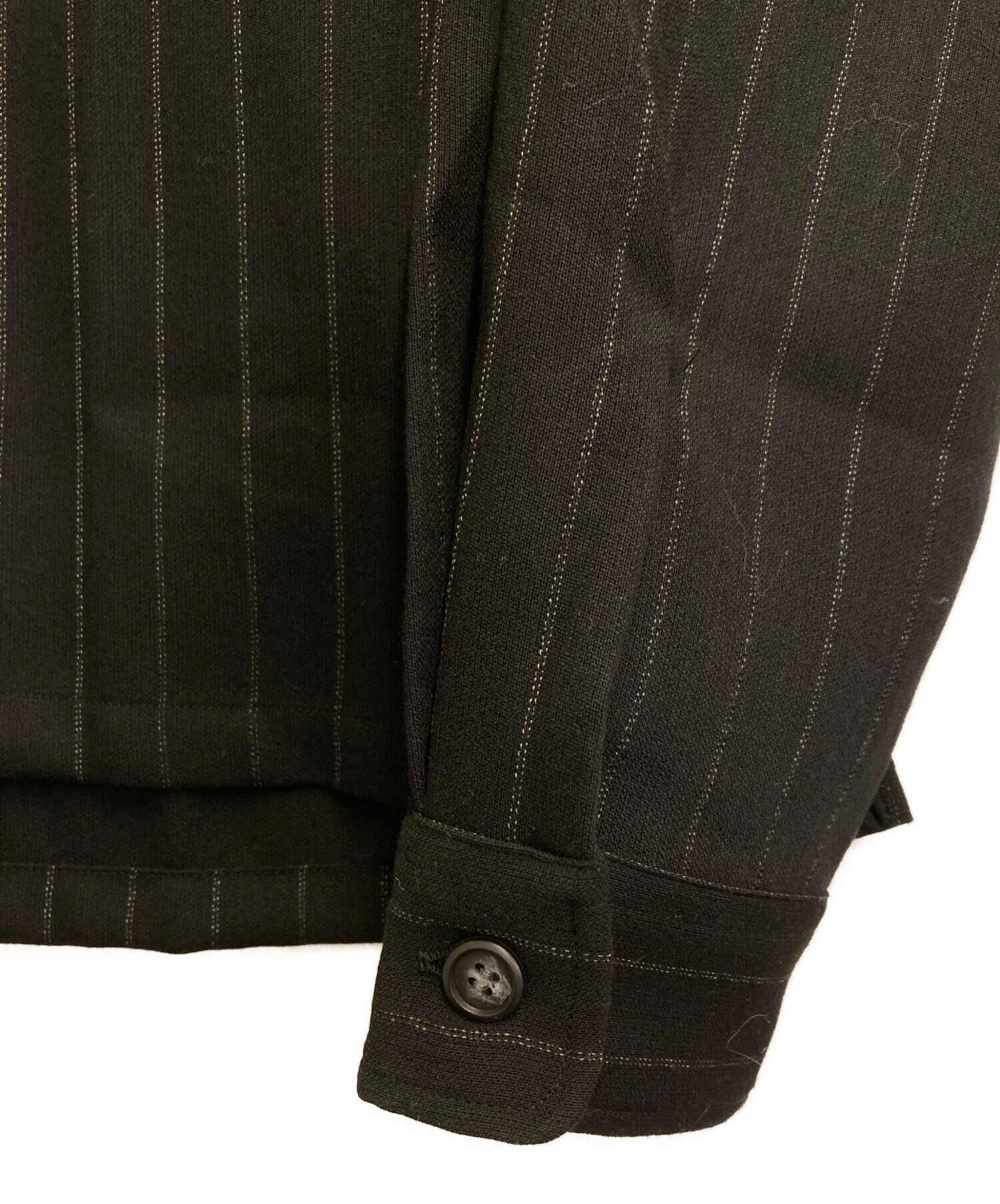 中古・古着通販】Jieda (ジエダ) WOOL STRIPE ZIP SHIRT ブラック