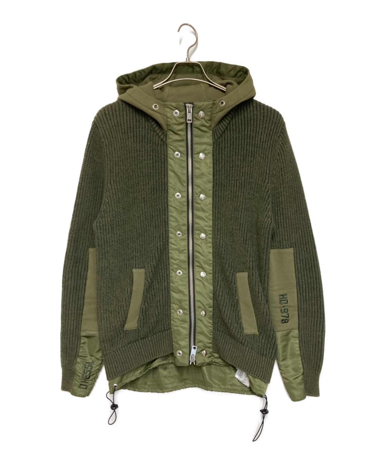 中古・古着通販】DIESEL (ディーゼル) ニットコンビジップパーカー 