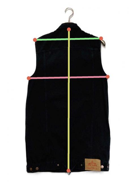 22AW PRADA プラダ トライングルロゴ デニム ベスト 中古・古着通販】PRADA (プラダ) トライアングルロゴ デニムロング