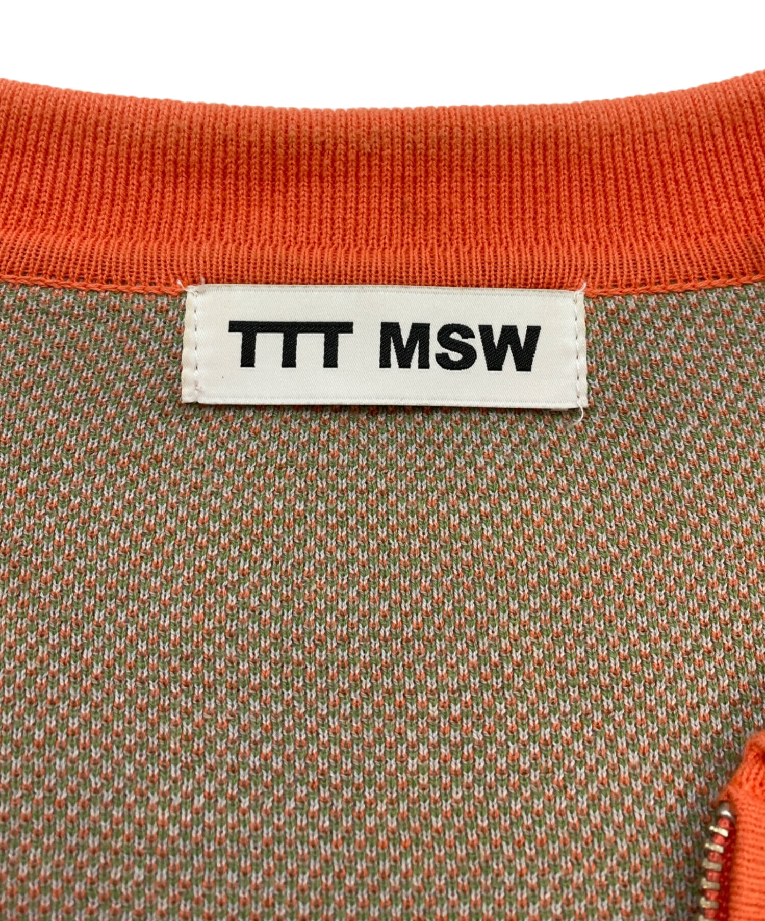 中古・古着通販】TTT MSW (ティー) Zip Shirt ニット オレンジ×ブルー
