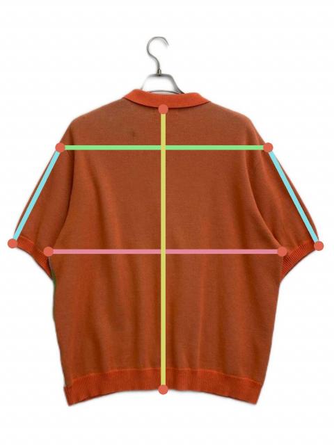 中古・古着通販】TTT MSW (ティー) Zip Shirt ニット オレンジ×ブルー