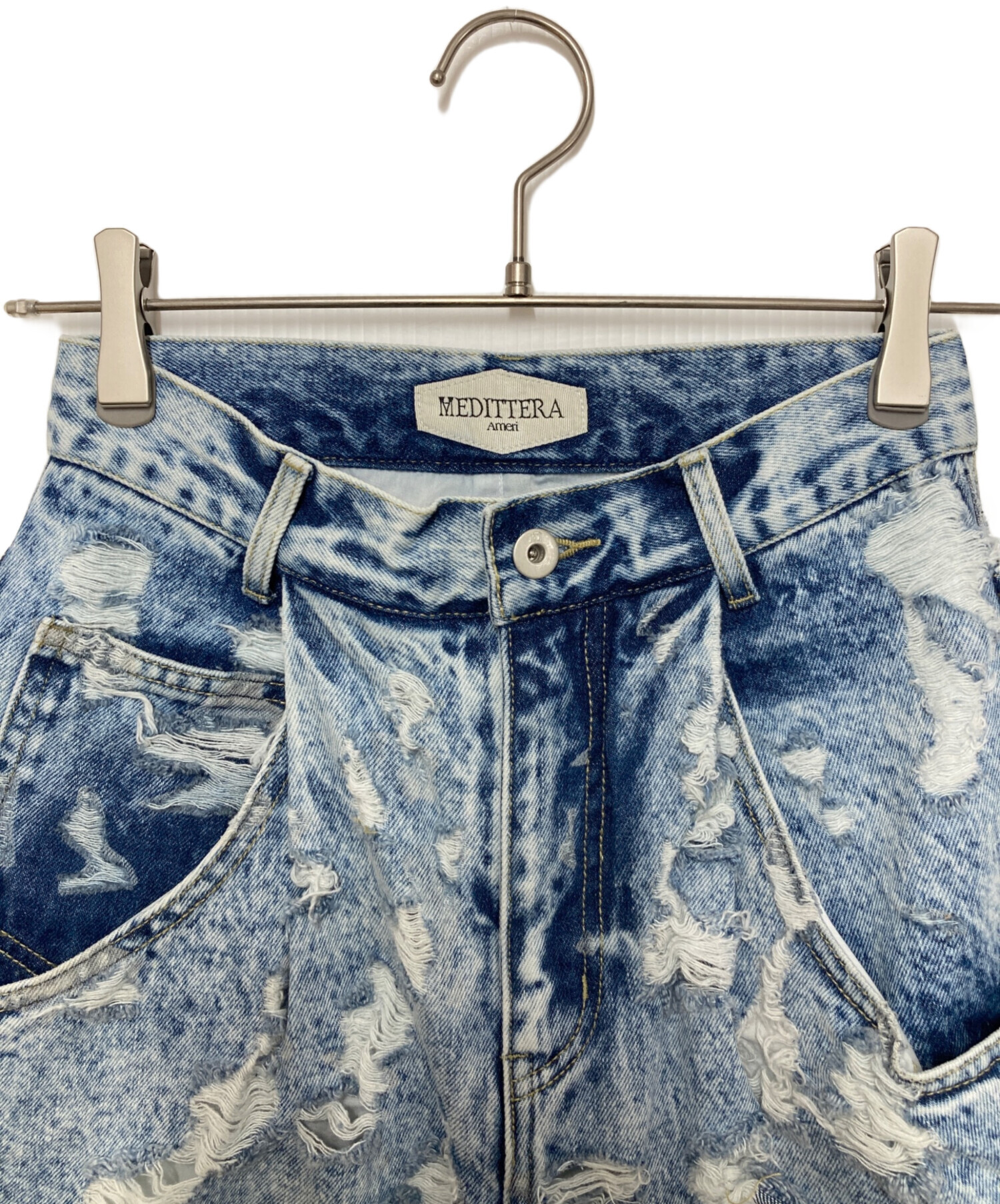 中古・古着通販】AMERI (アメリ) MEDI MAX DAMAGE DENIM ブルー サイズ