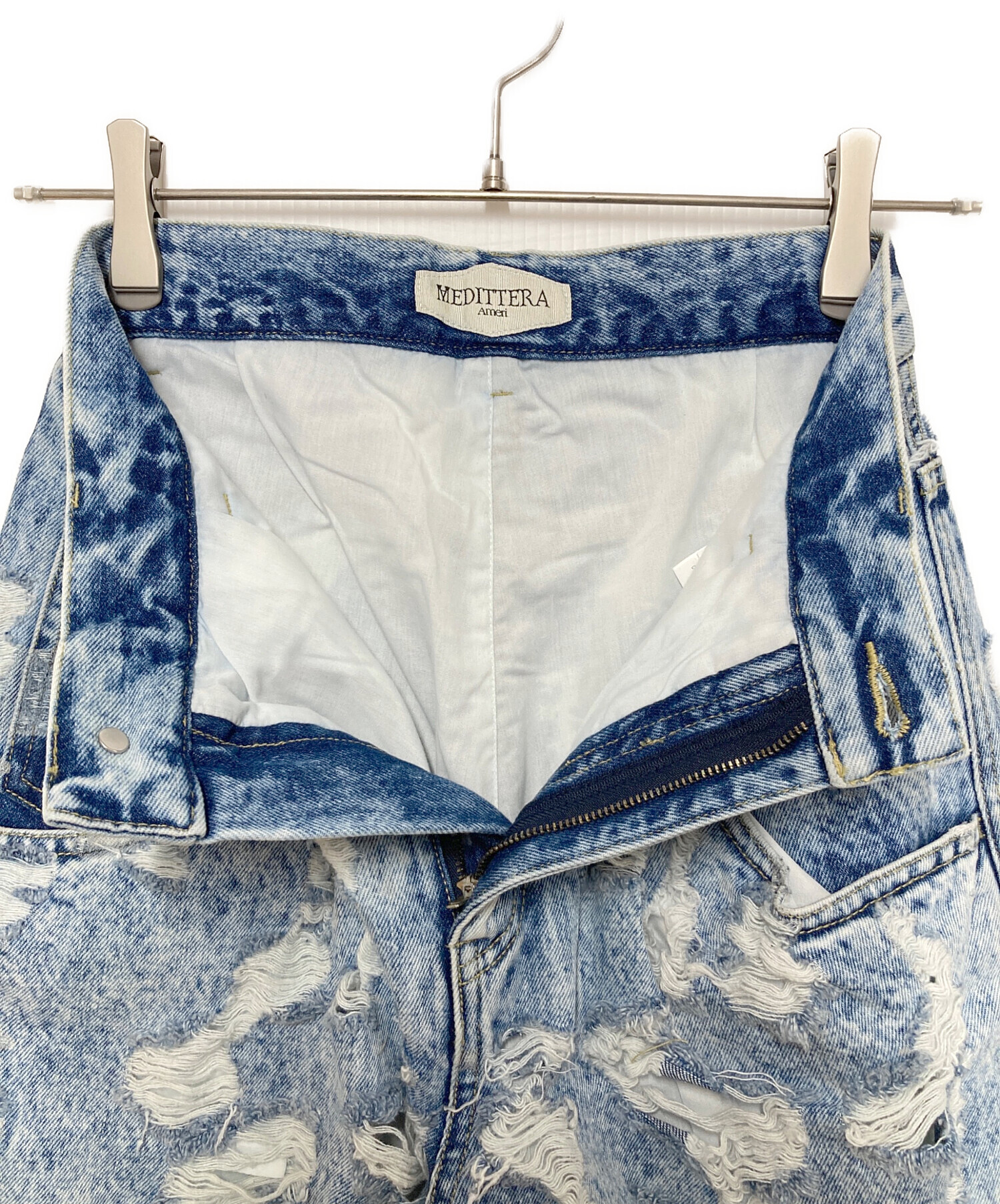 中古・古着通販】AMERI (アメリ) MEDI MAX DAMAGE DENIM ブルー サイズ