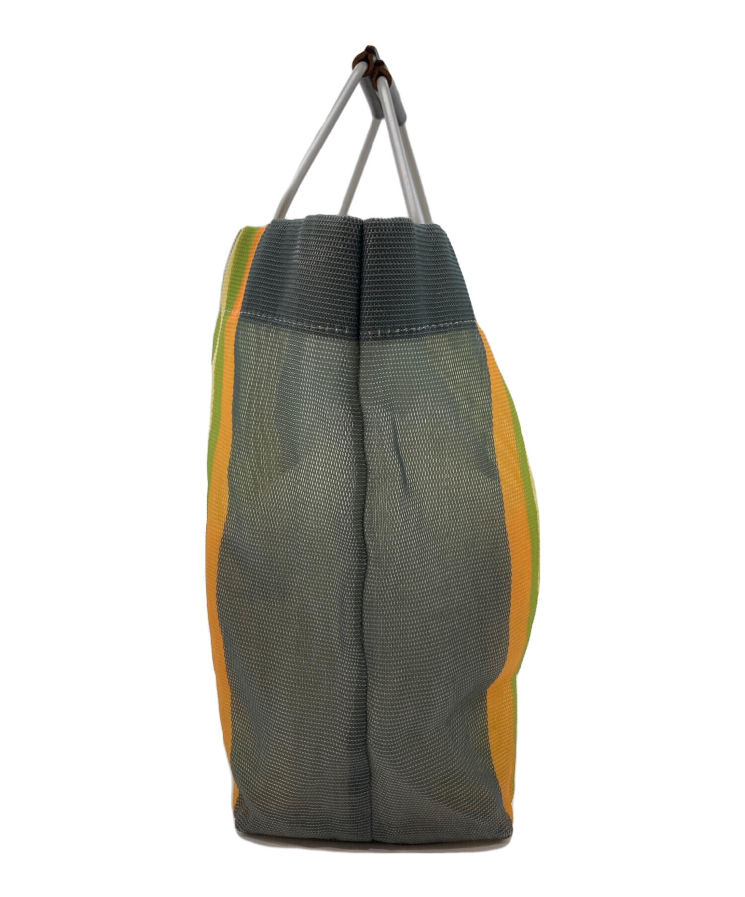 中古・古着通販】MARNI (マルニ) MARKET STRIPE BAG イエロー×グレー 