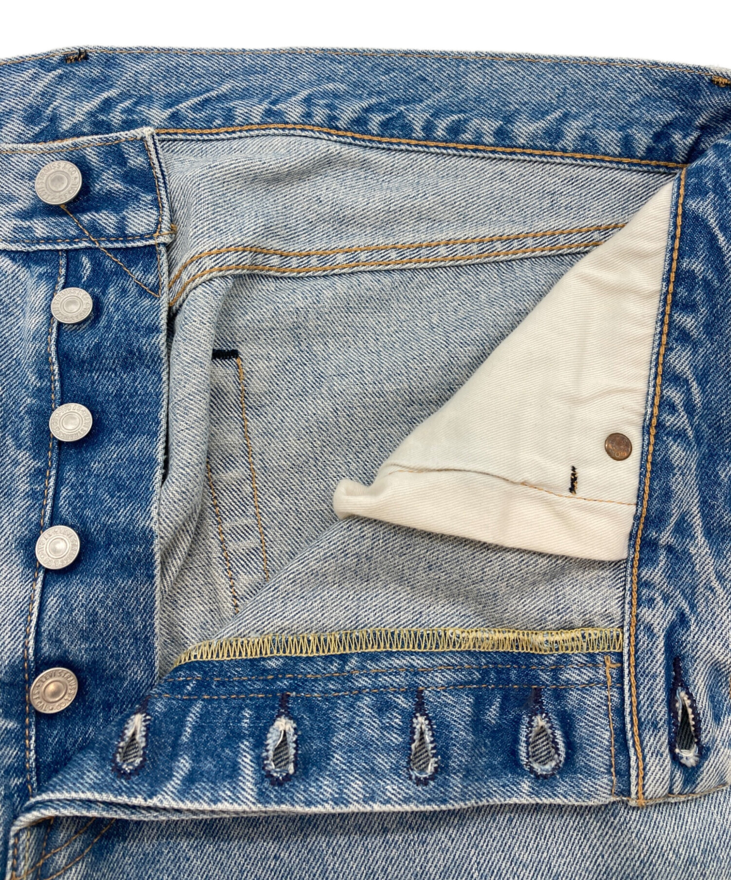 リーバイス 501 プレミアム リメイク パッチワーク デニム W32 /L32 中古・古着通販】LEVI'S PReMIUM (リーバイス プレミアム) パッチ