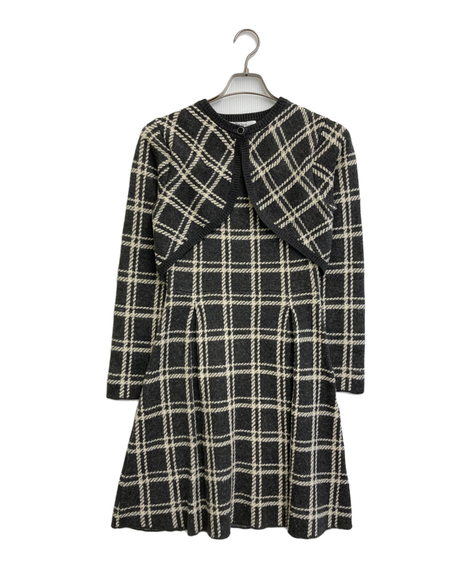 her lip to♡Pantheon Checked Knit Dress 中古・古着通販】Her lip to (ハーリップトゥ) Pantheon Checked Knit