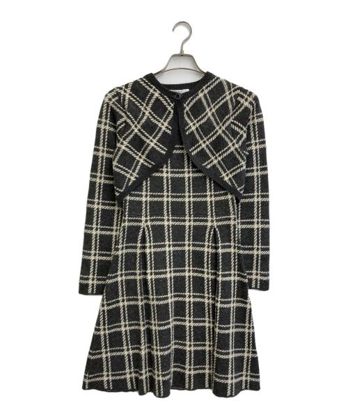 her lip to♡Pantheon Checked Knit Dress 中古・古着通販】Her lip to (ハーリップトゥ) Pantheon Checked Knit