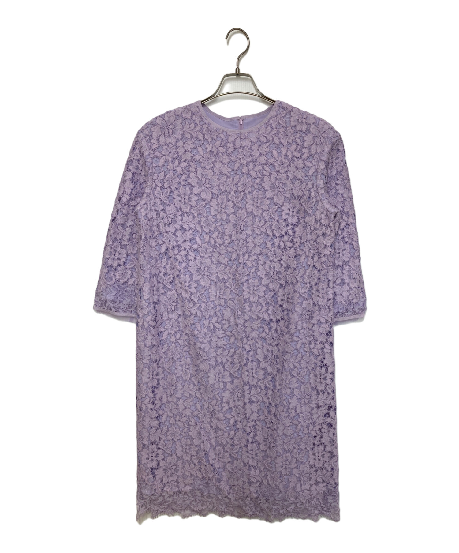 ト*ー様 A/Pイノセントロージアワンピース ラベンダー 中古・古着通販】ADORE (アドーア) ボタニカルコードレースワンピース