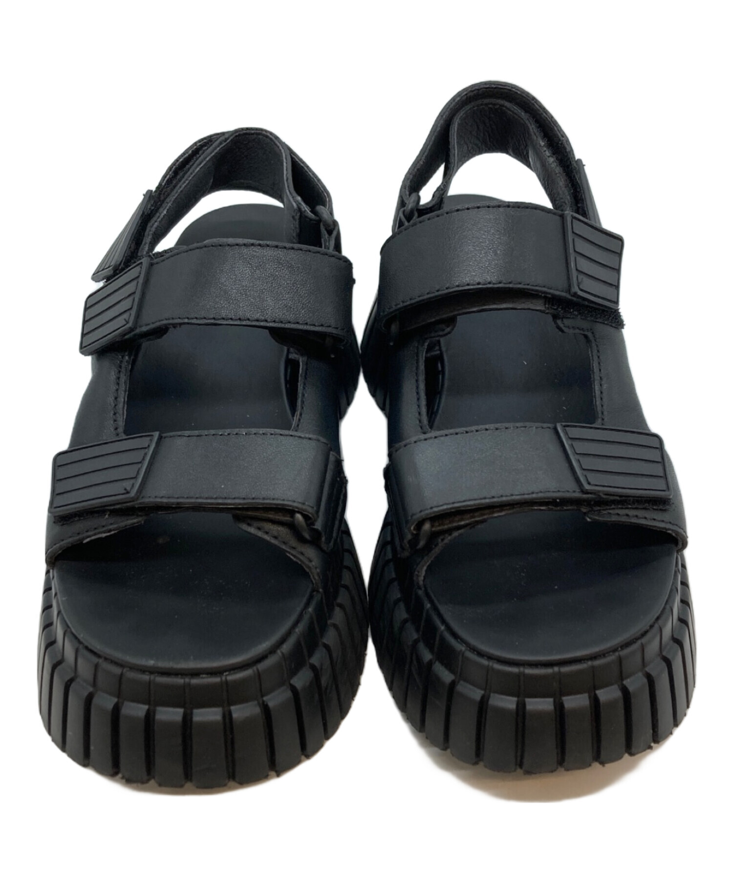 【試着程度】CAMPER カンペールBCN 厚底サンダル ベルトサンダル 黒38 中古・古着通販】CAMPER (カンペール) BCN / サンダル ブラック サイズ