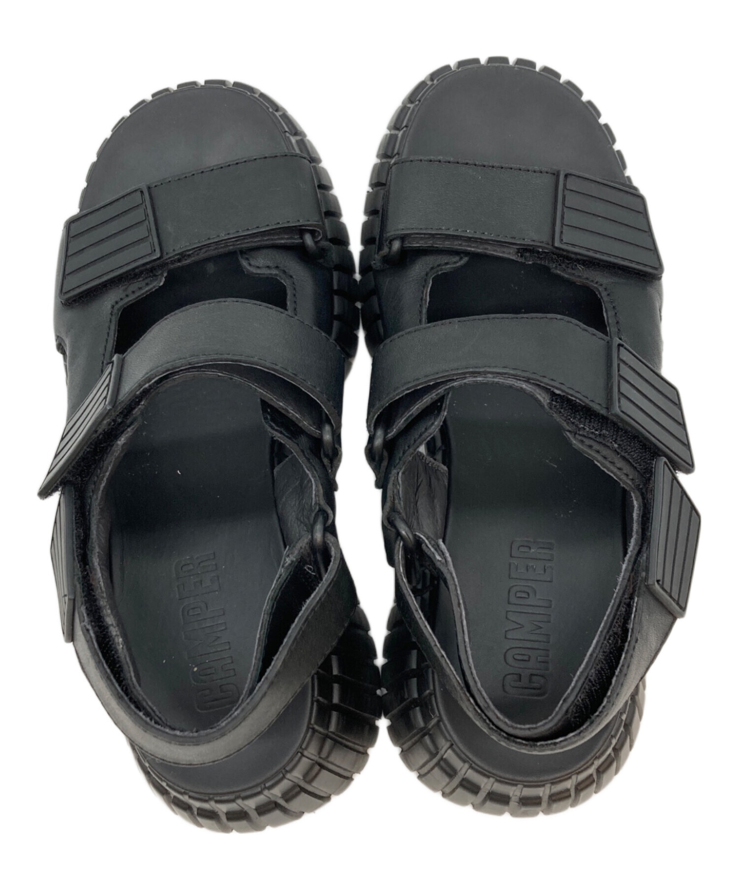 【試着程度】CAMPER カンペールBCN 厚底サンダル ベルトサンダル 黒38 中古・古着通販】CAMPER (カンペール) BCN / サンダル ブラック サイズ