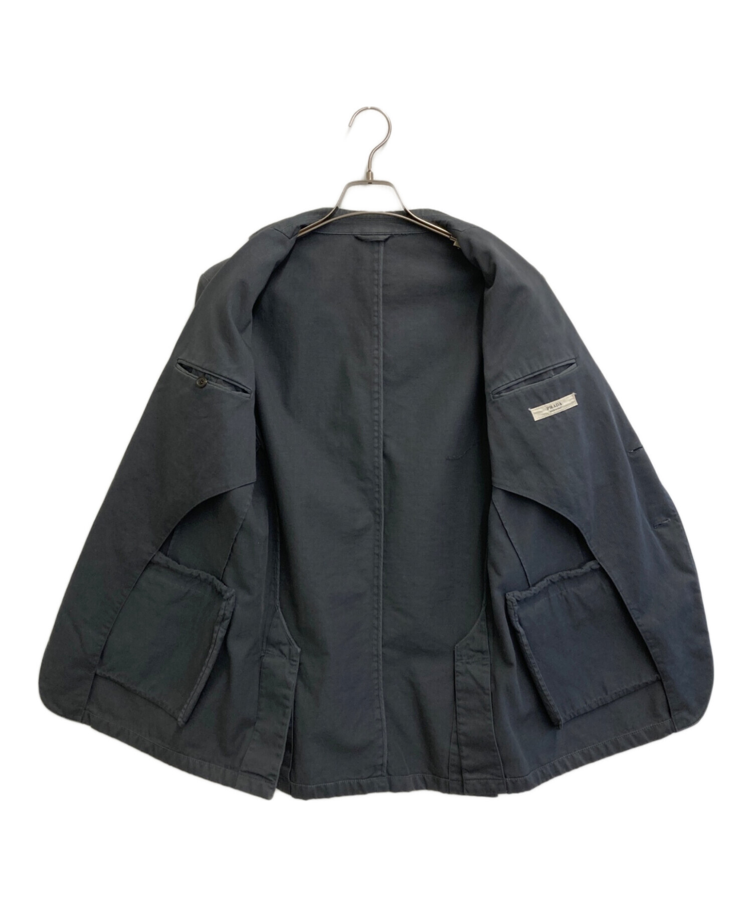 中古・古着通販】PRADA (プラダ) 金釦2Bコットンジャケット グレー