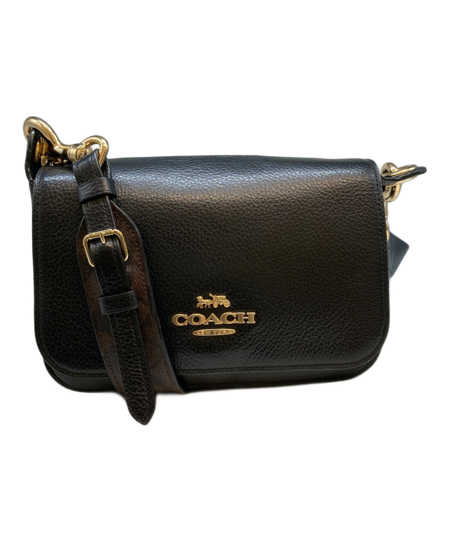 中古・古着通販】COACH (コーチ) フラップレザーショルダーバッグ
