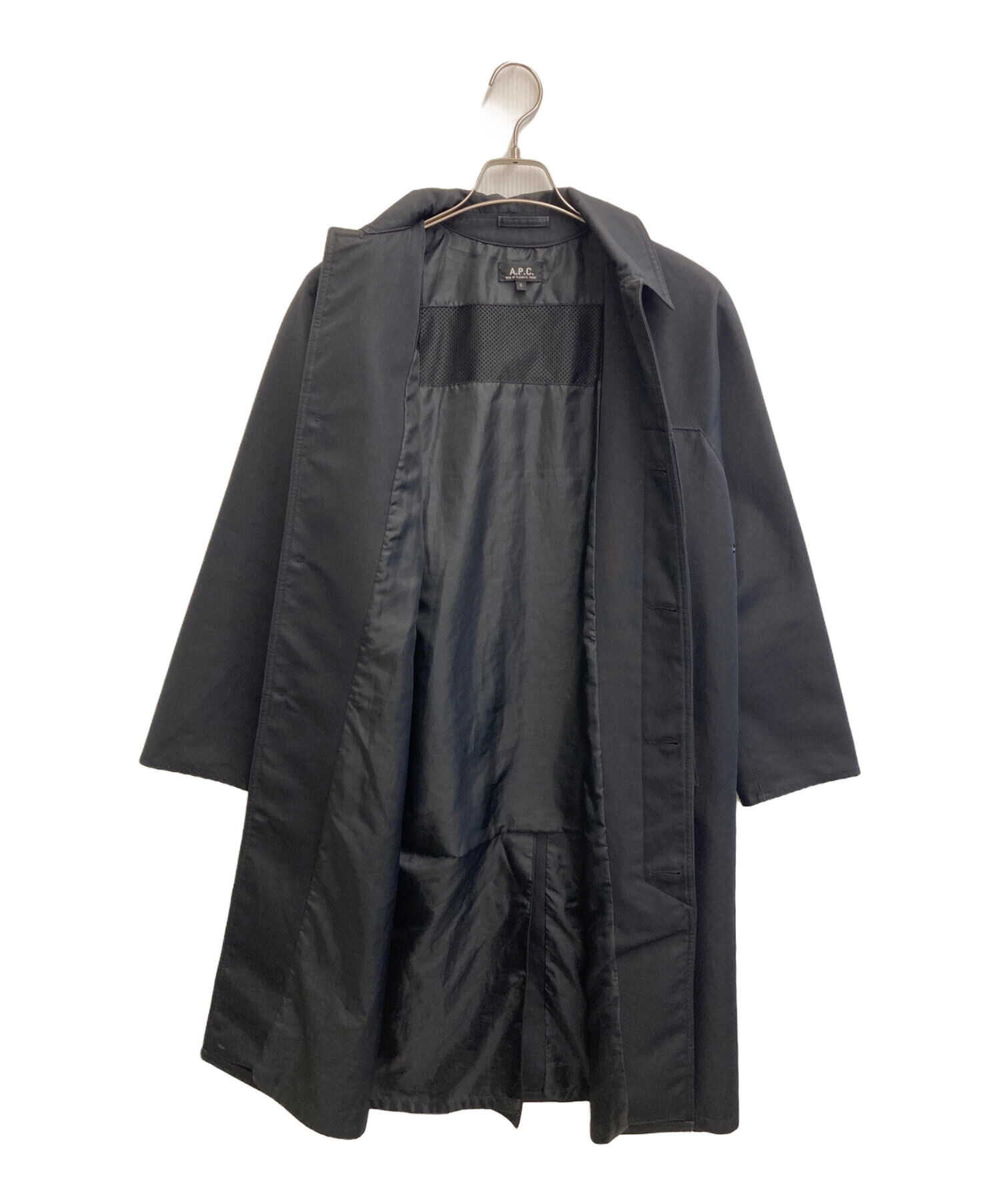 中古・古着通販】A.P.C. (アーペーセー) ステンカラーコート ブラック
