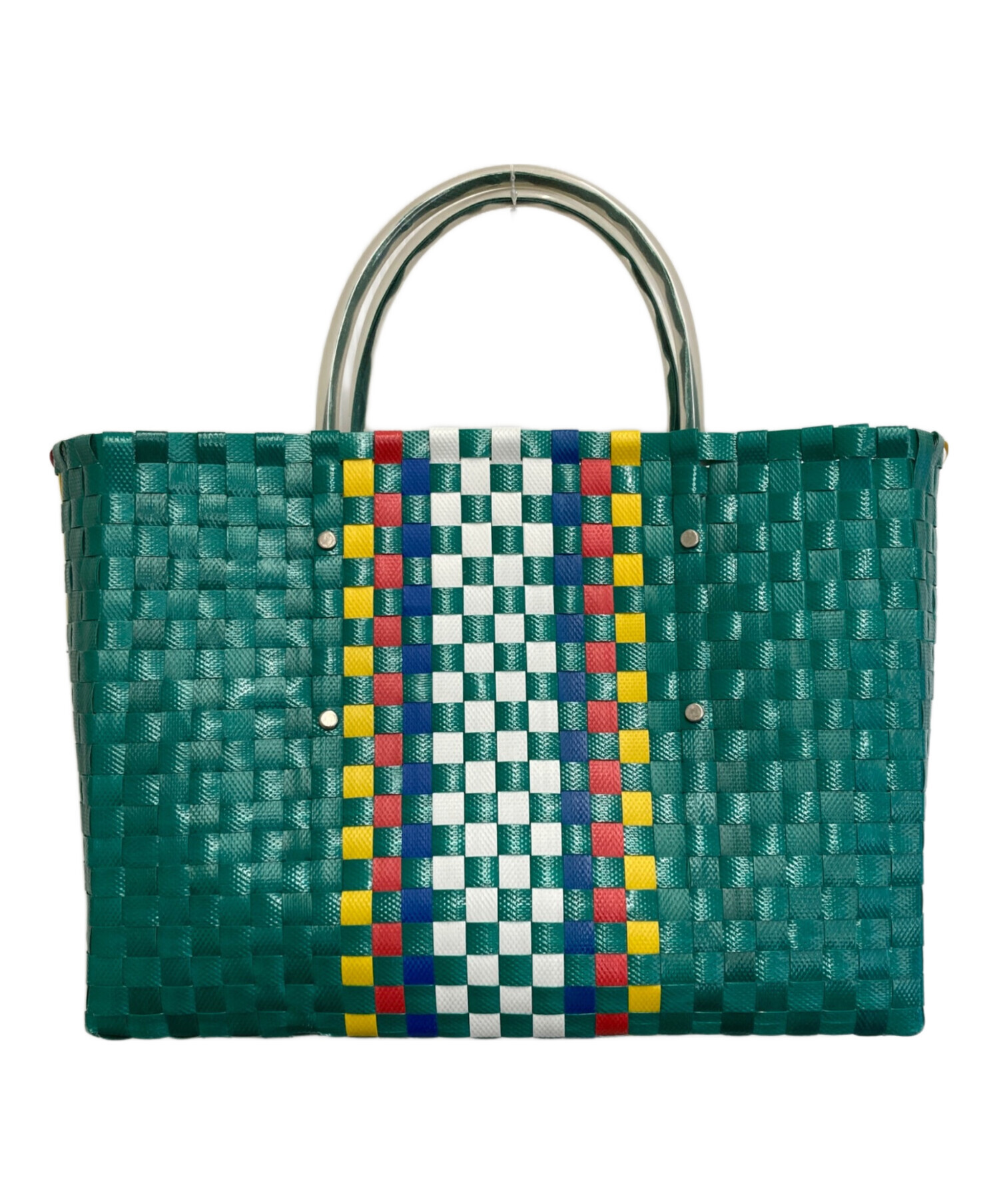【未使用級✨】マルニ マーケット ハンドバッグ ピクニックバッグ グリーン 中古・古着通販】MARNI (マルニ) ピクニックバッグ グリーン｜ブランド