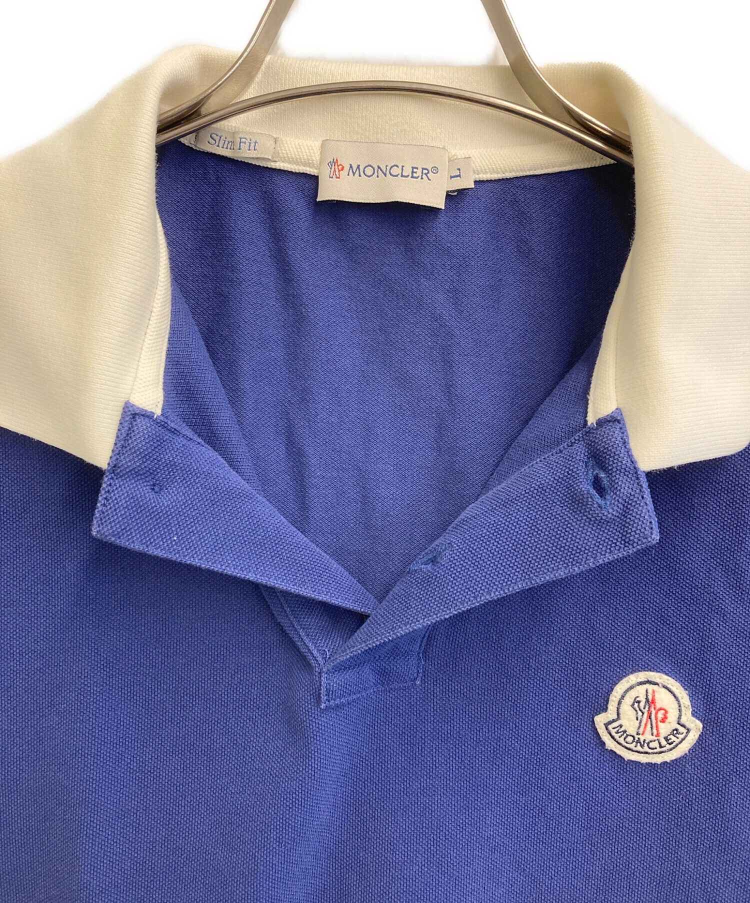 中古・古着通販】MONCLER (モンクレール) ポロシャツ ブルー サイズ