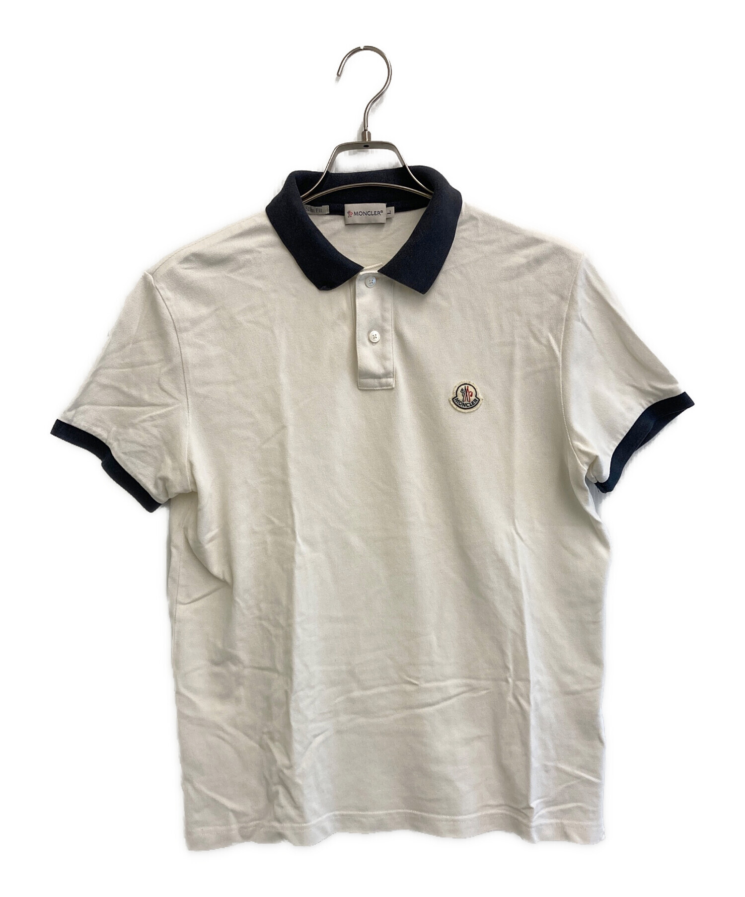 中古・古着通販】MONCLER (モンクレール) ポロシャツ ホワイト サイズ