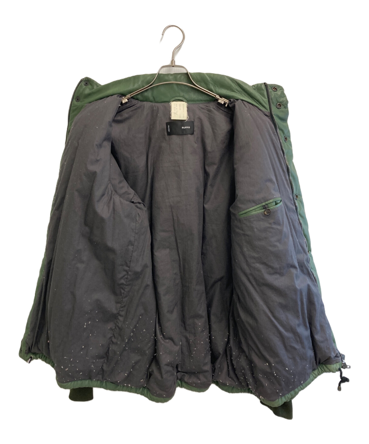 中古・古着通販】RUFFO (ルッフォ) レザージャケット グリーン サイズ