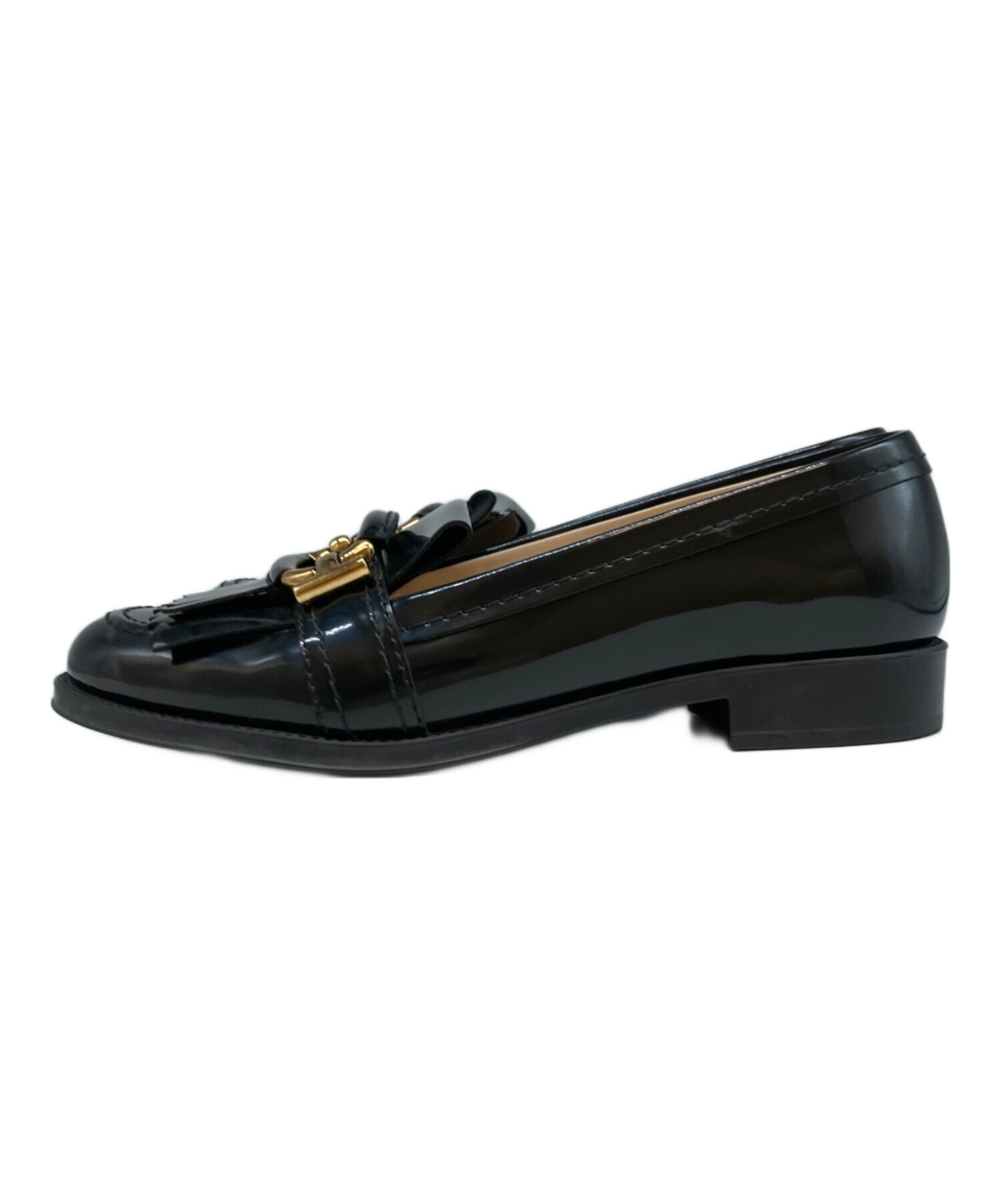 中古・古着通販】TOD'S (トッズ) フリンジ レザー ローファー ブラック