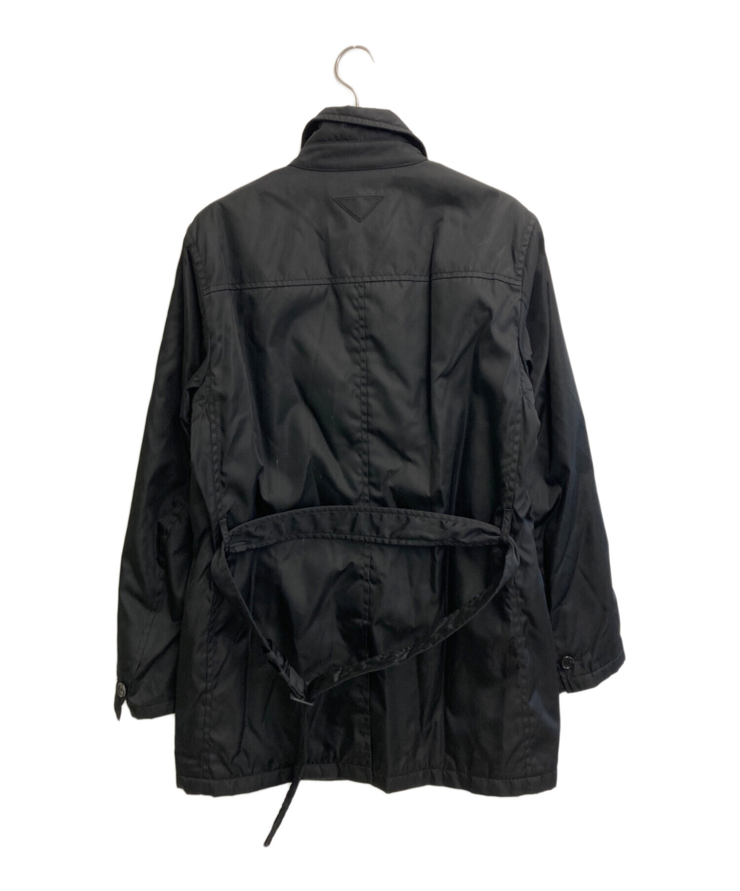 中古・古着通販】PRADA (プラダ) ナイロンステンカラーコート ブラック