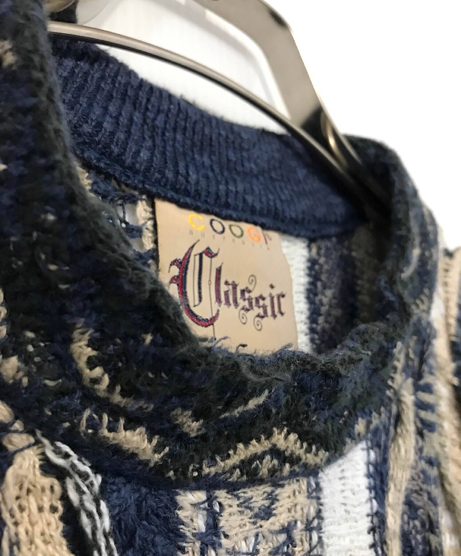COOGI クージー ネイビー ニットセーター 中古・古着通販】Coogi (クージー) 【VINTAGE】リネン混3Dニット
