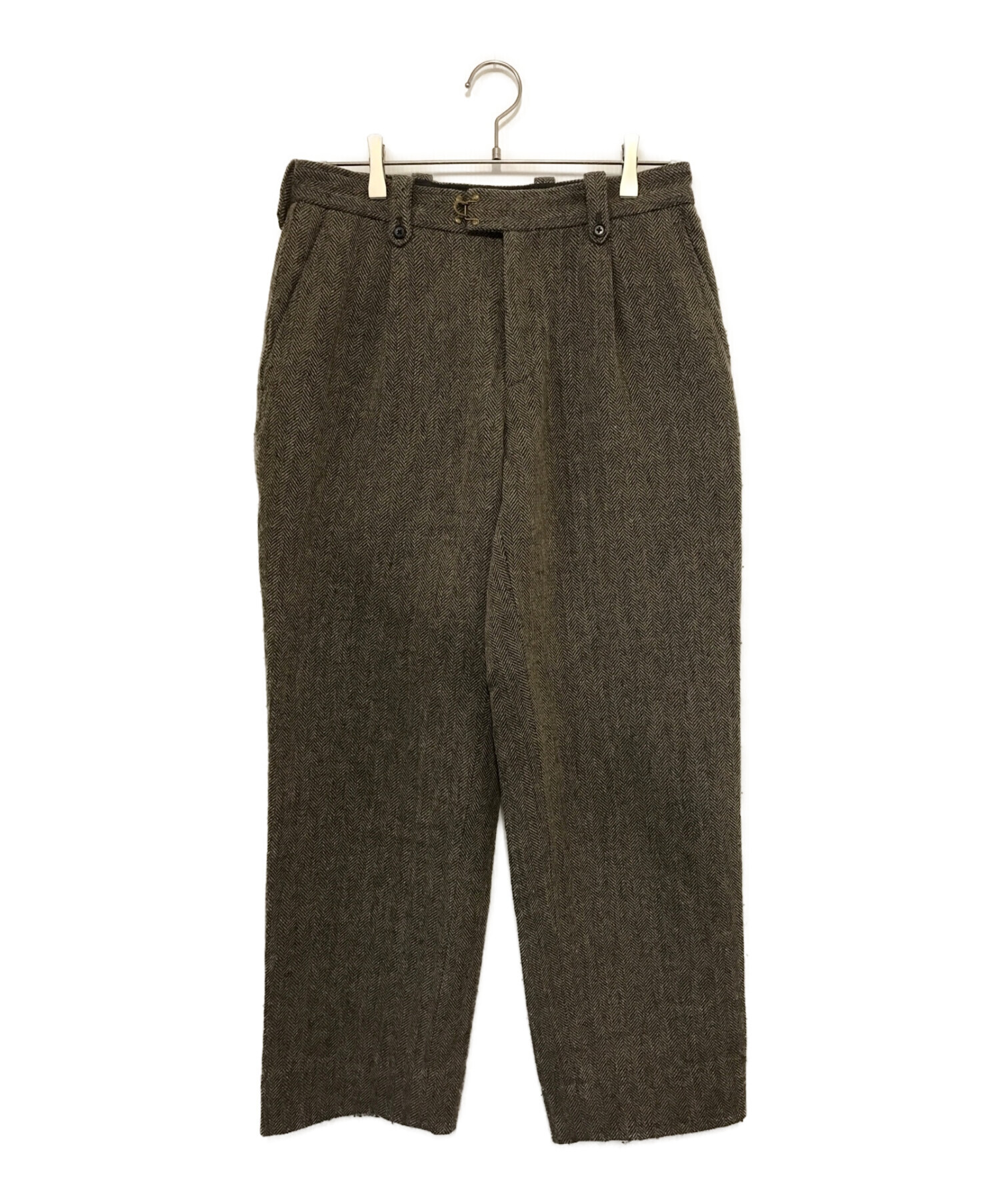 【美品】kolor 08AW ヘリンボーンストライプパンツ ブラウン 中古・古着通販】KOLOR (カラー) ヘリンボーンストライプパンツ