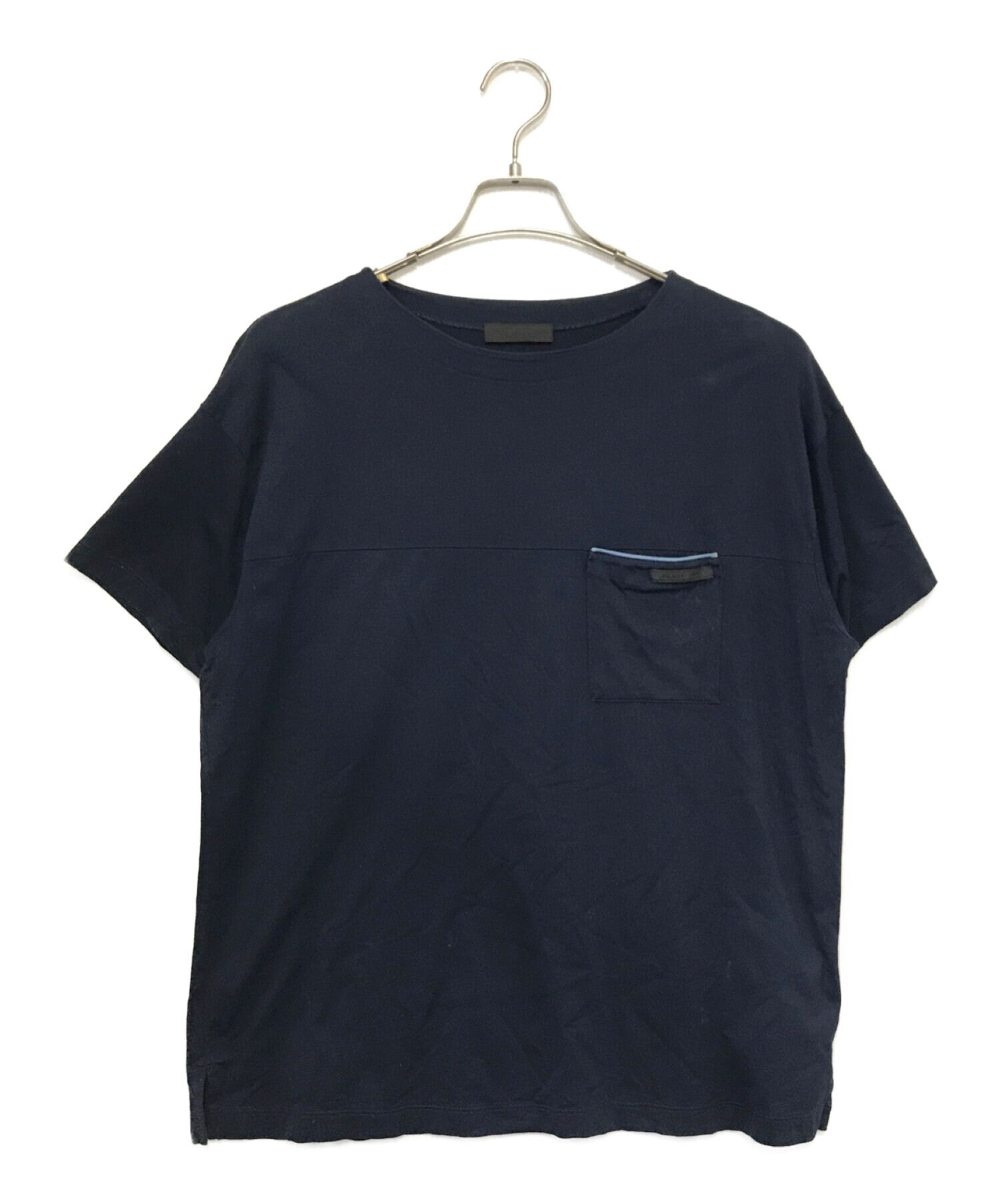 中古・古着通販】PRADA (プラダ) ポケットTシャツ ネイビー サイズ:M 