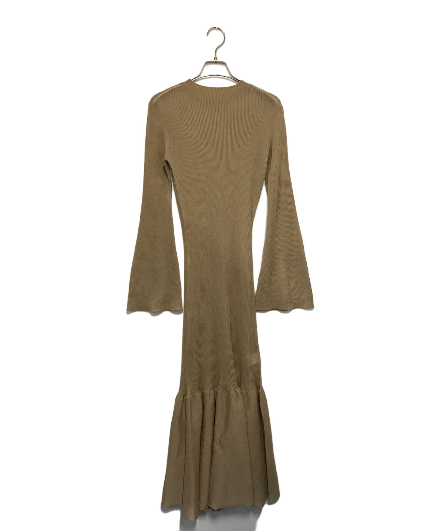 anuans シアーリブニットティアードワンピース BLACK anuans シアーティアードワンピース