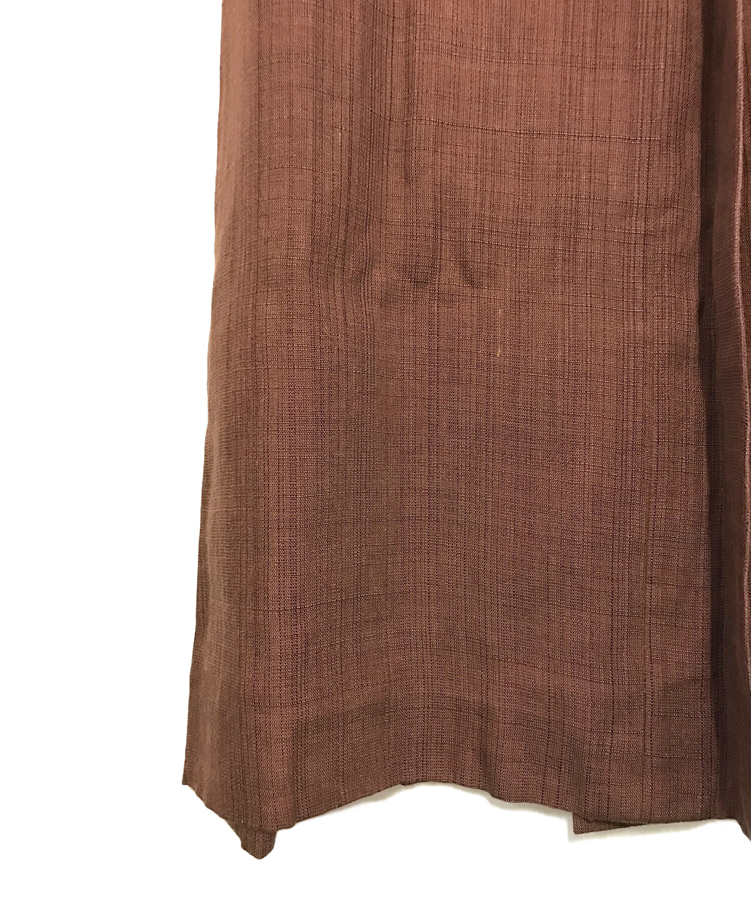 HERMÈS リネンスカート サイズ40 中古・古着通販】HERMES (エルメス) リネン混スカート ブラウン