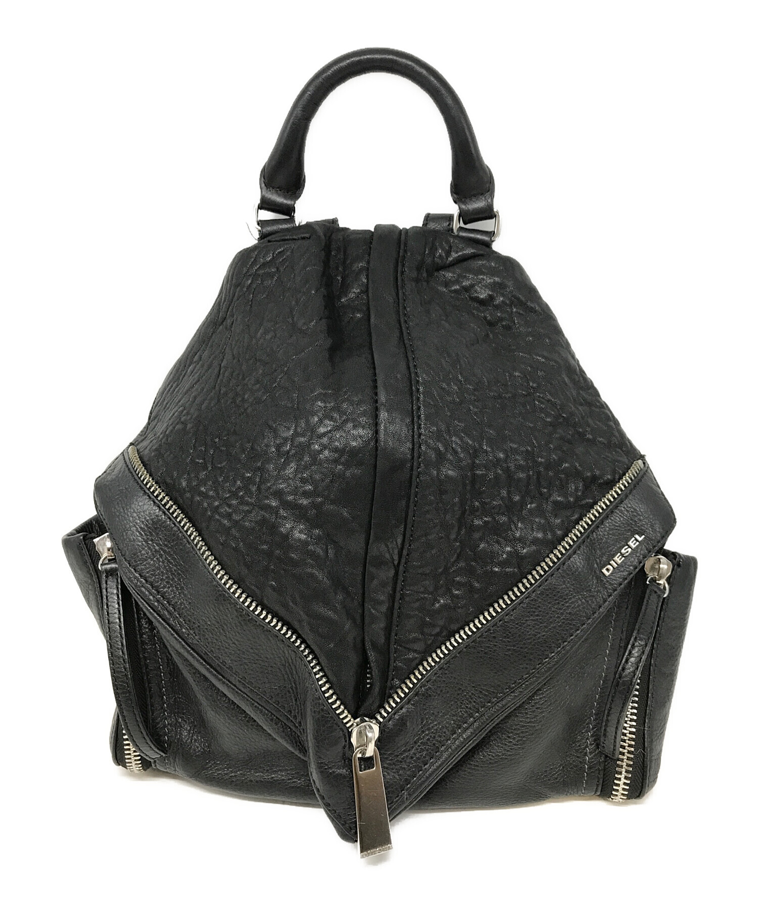 中古・古着通販】DIESEL (ディーゼル) レザーリュック ブラック