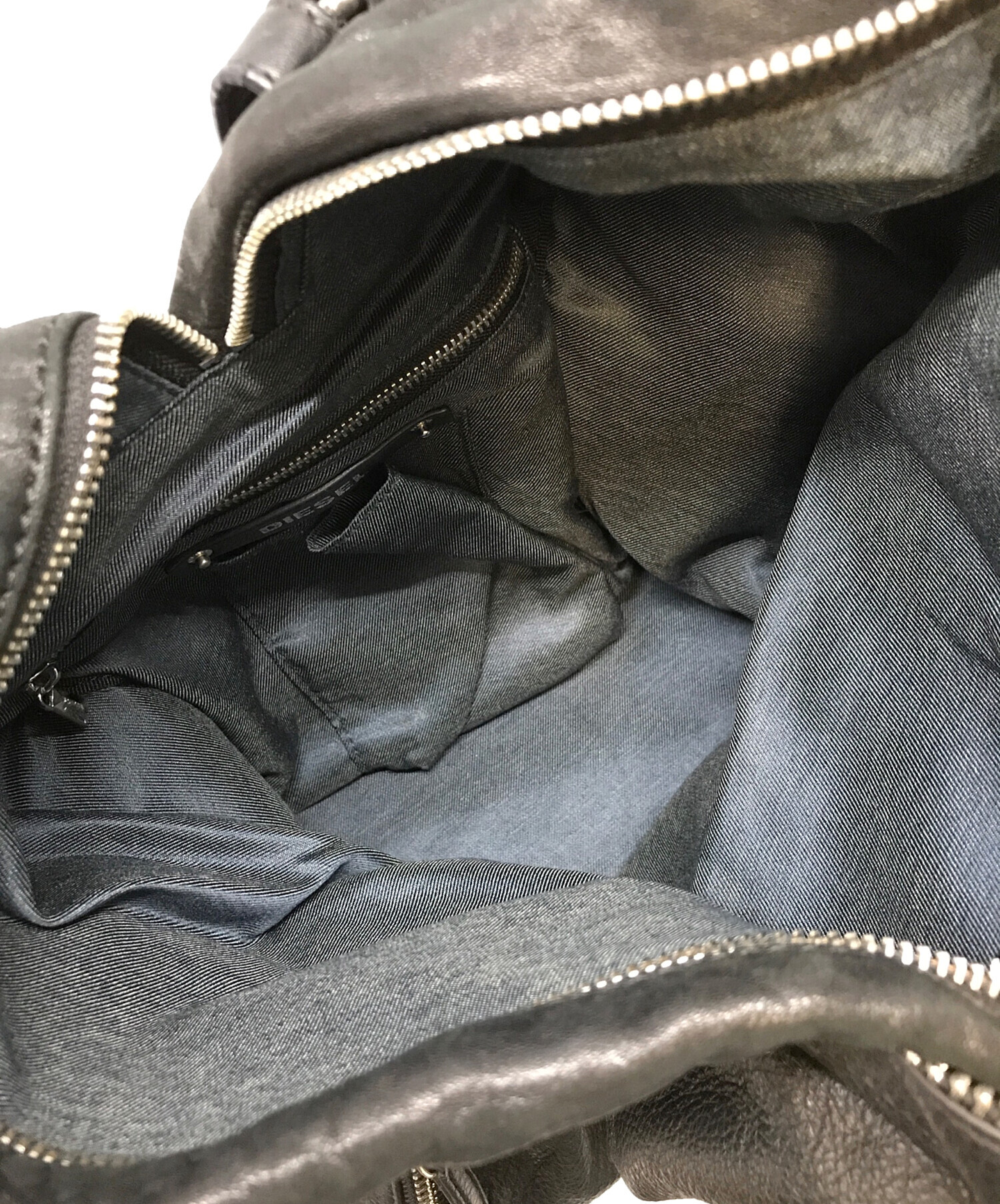 中古・古着通販】DIESEL (ディーゼル) レザーリュック ブラック