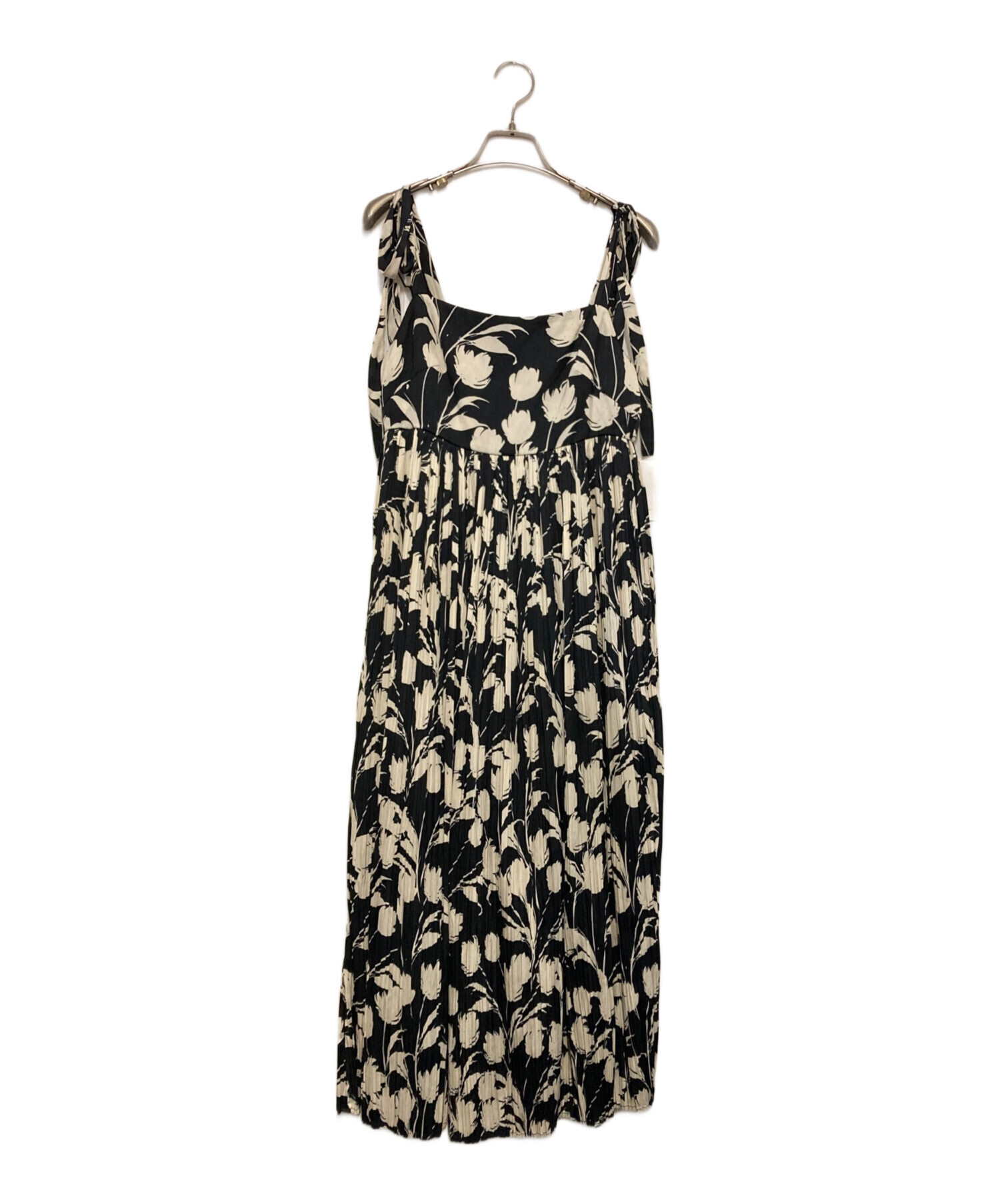 Floral Pleated One-Shoulder Satin Maxi Dress with A-Line Skirt Her