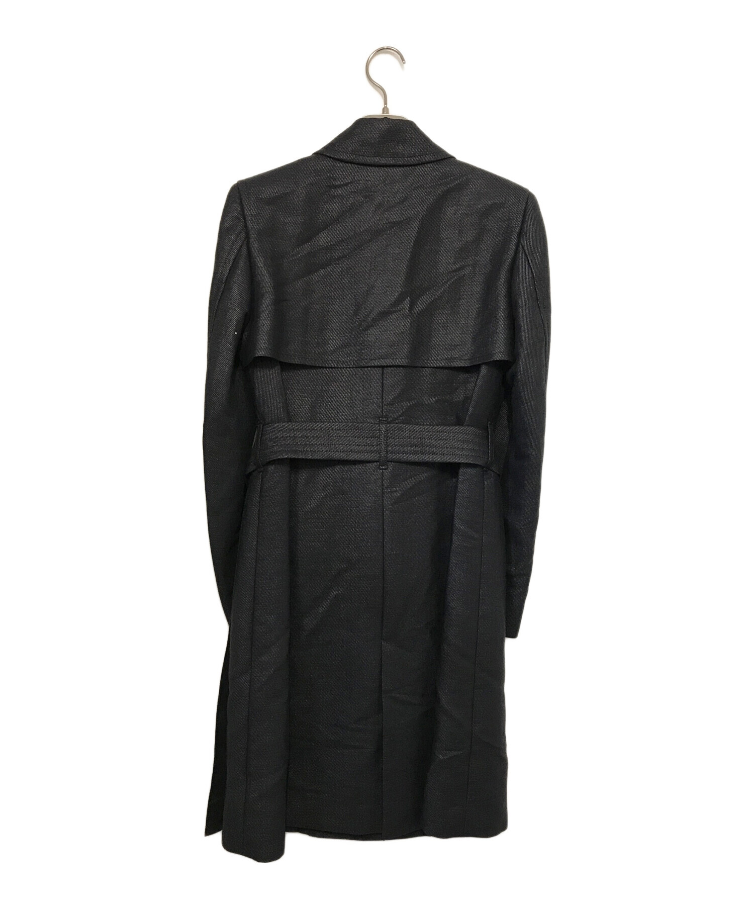 中古・古着通販】ADEAM (アディアム) トレンチコート ブラック 中古・古着通販】ADEAM (アディアム) トレンチコート ブラック
