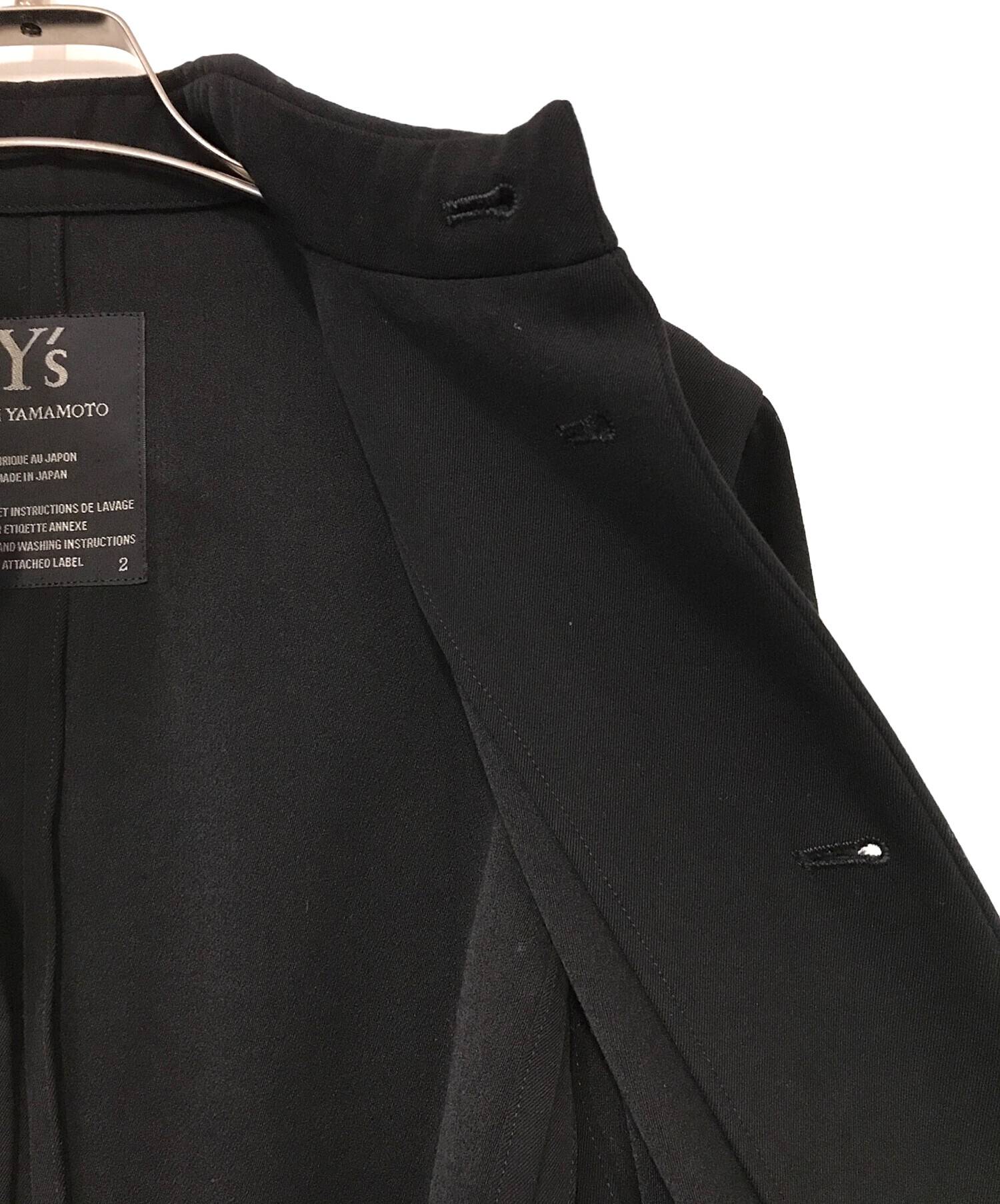 90S ワイズ　シャツジャケット　レディース　黒　モード　古着 中古・古着通販】Y's (ワイズ) ウールシャツジャケット ブラック