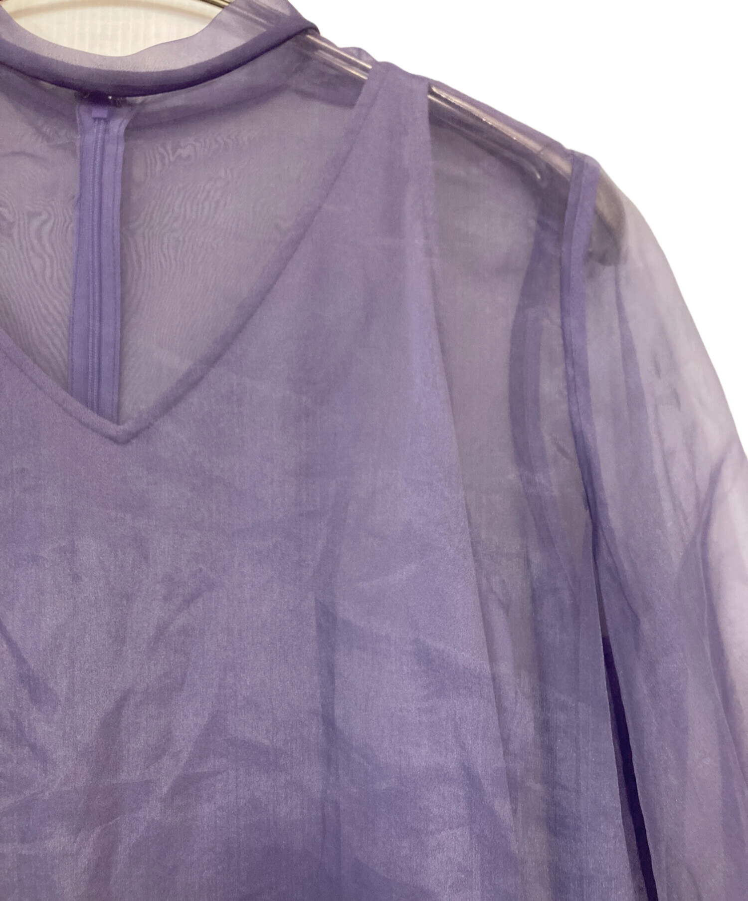 中古・古着通販】AMERI (アメリ) AIRLY SHEER BLOUSE パープル サイズ  