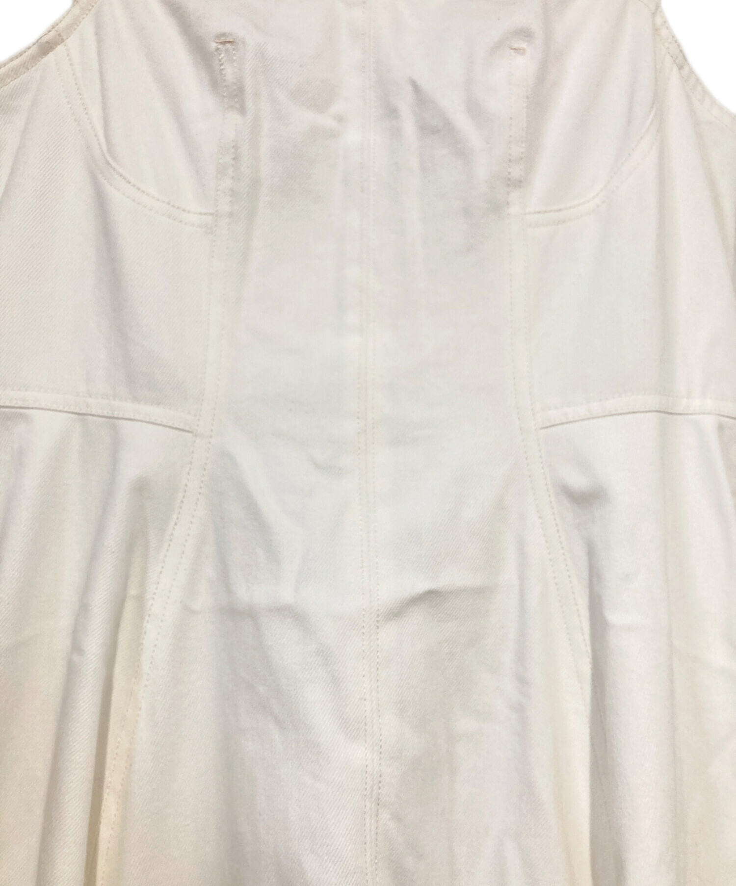 中古・古着通販】OBLI (オブリ) デニムフレアワンピース ホワイト 