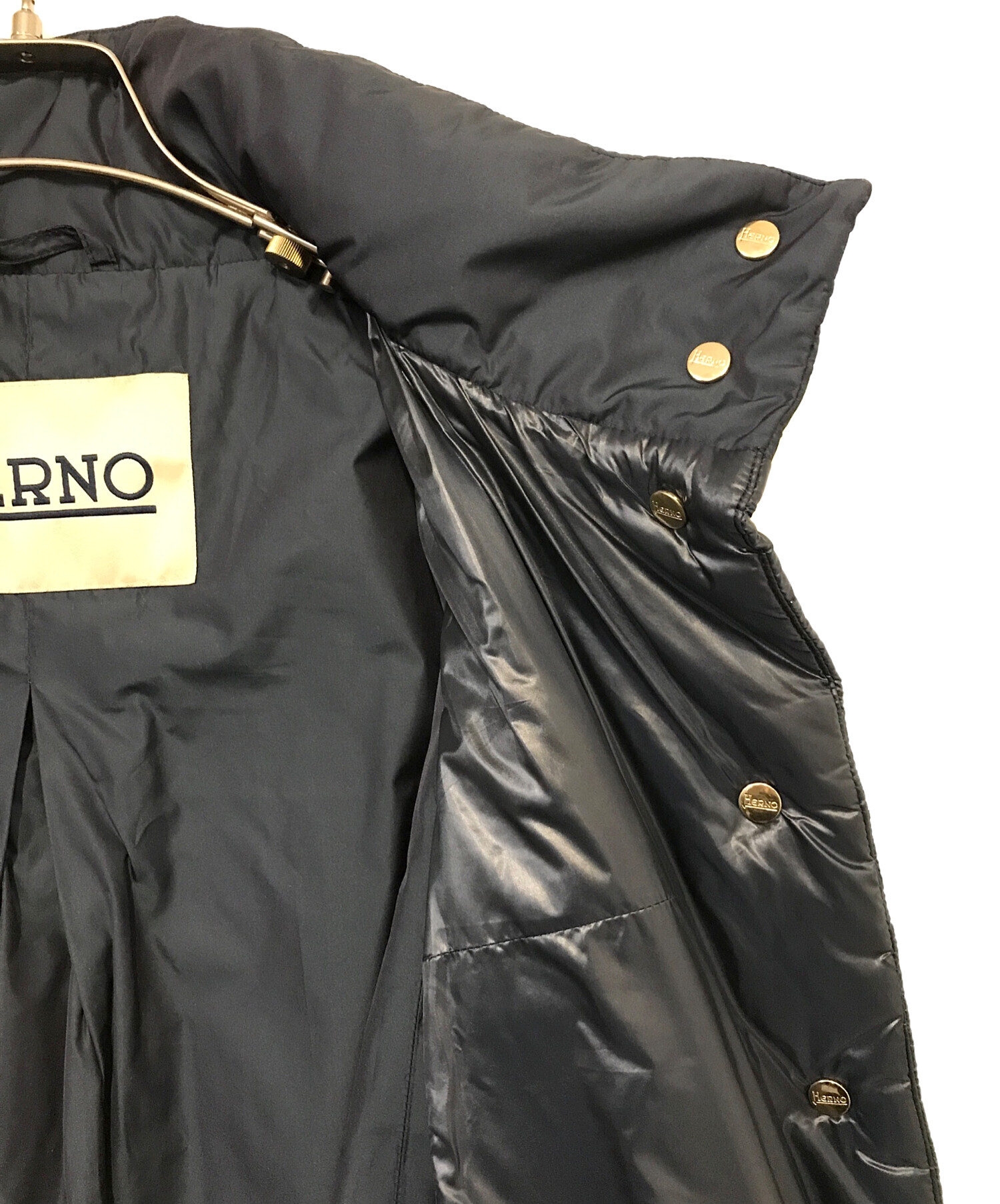 中古・古着通販】HERNO (ヘルノ) 2WAYダウンハーフコート ネイビー 